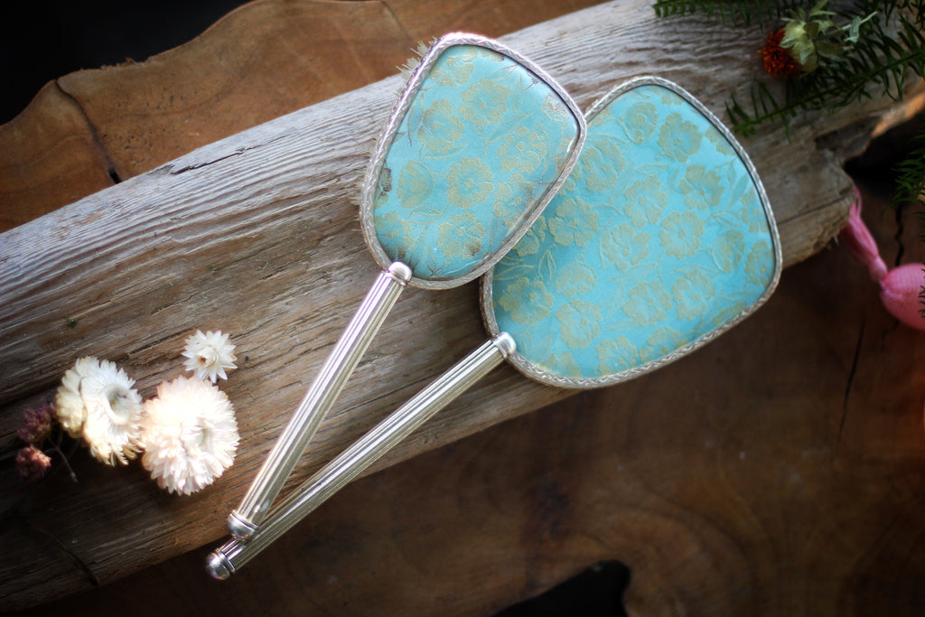 Antique Turquoise Floral Vanity Set
