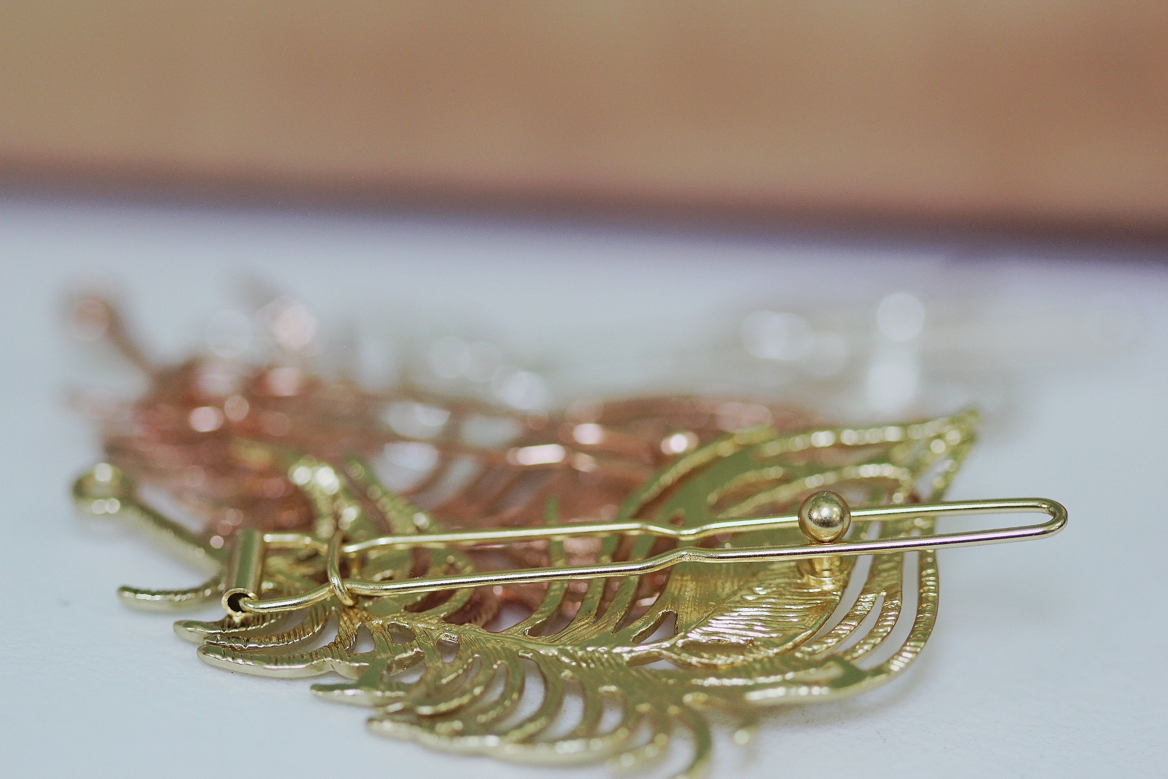 Peacock Feather Pearl Barrette