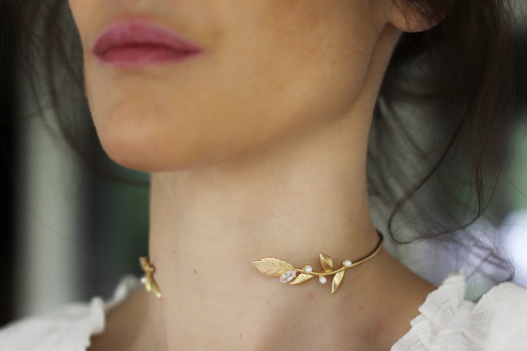 Twigs, Pearls & Crystals Choker