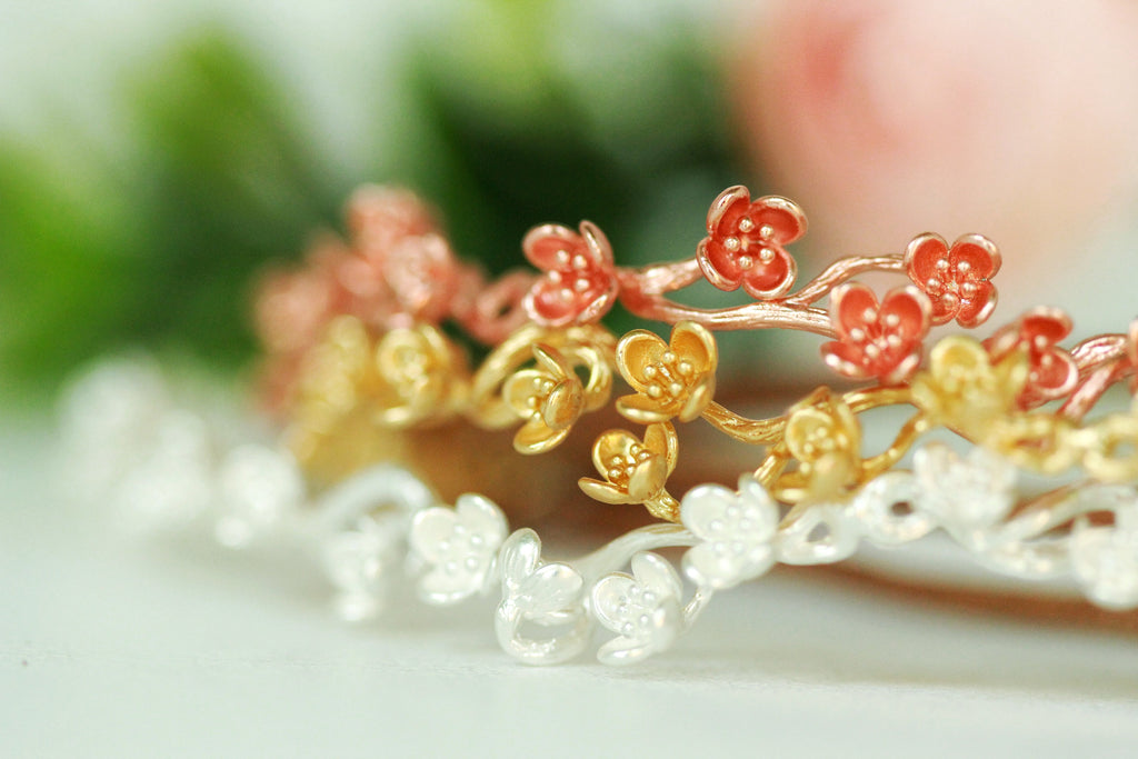 Short Cherry Blossoms Hair Chain