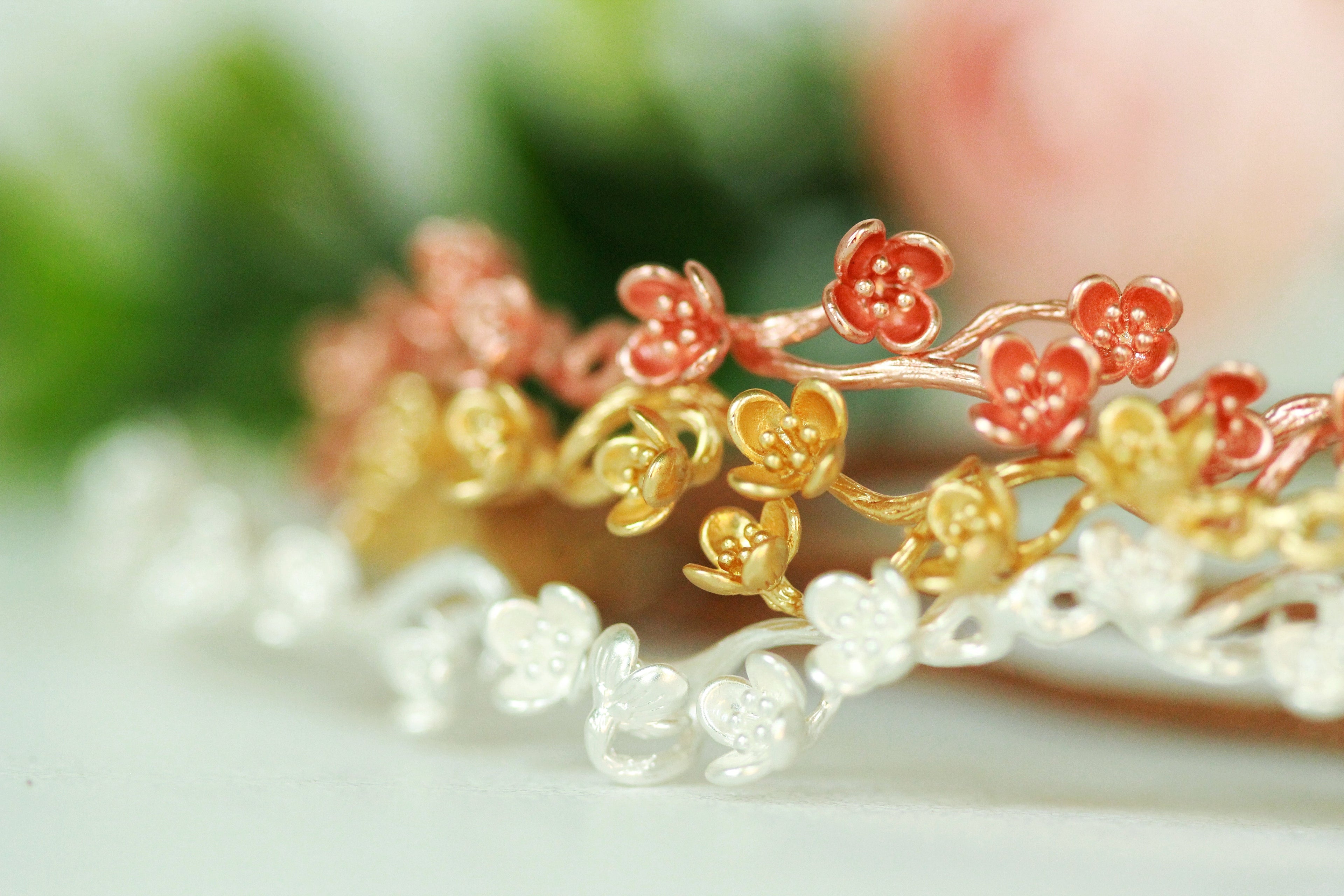 Short Cherry Blossoms Hair Chain