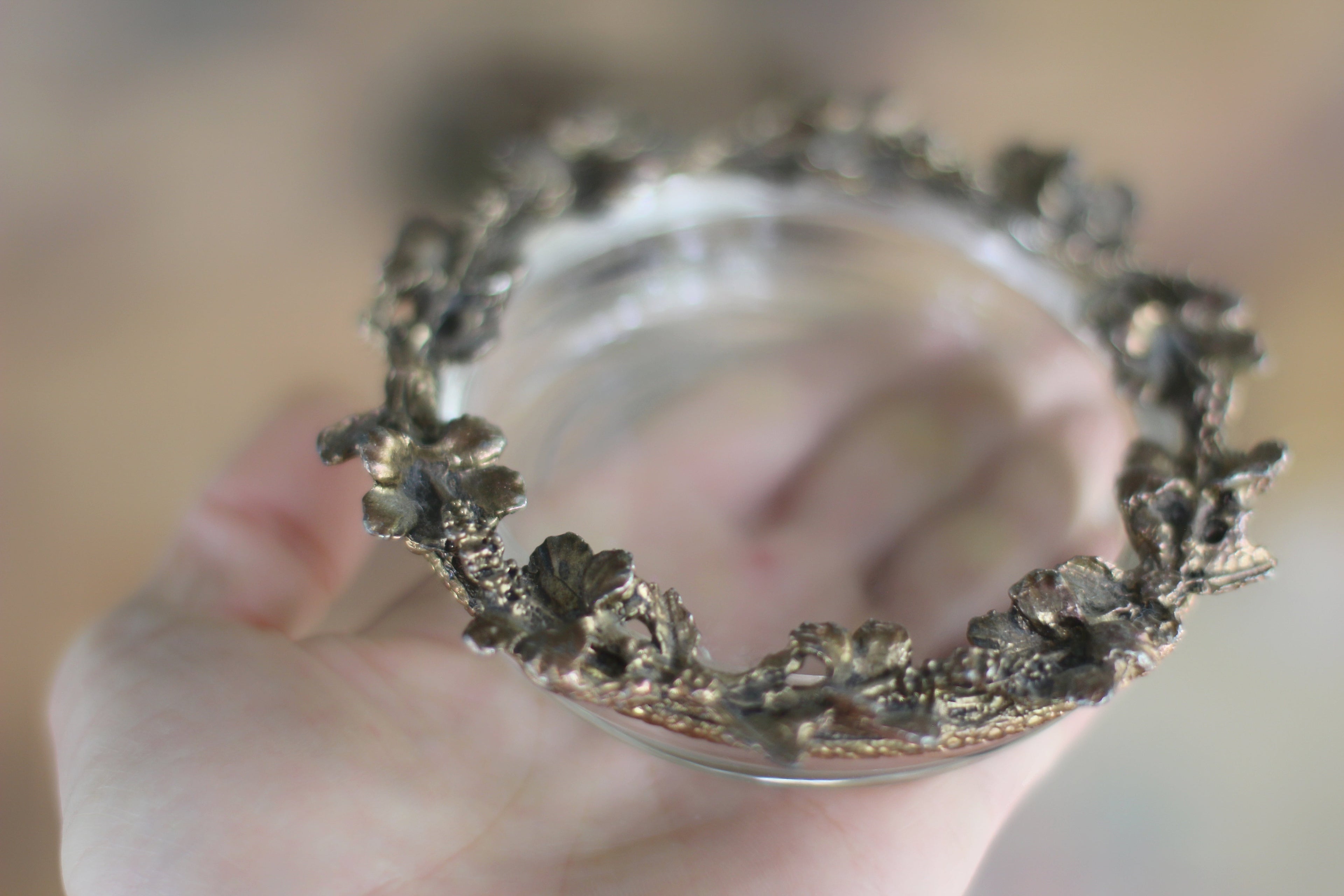 Vintage Floral Glass Dish