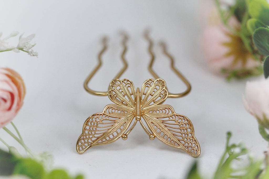 Filigree Butterfly Hair Prong