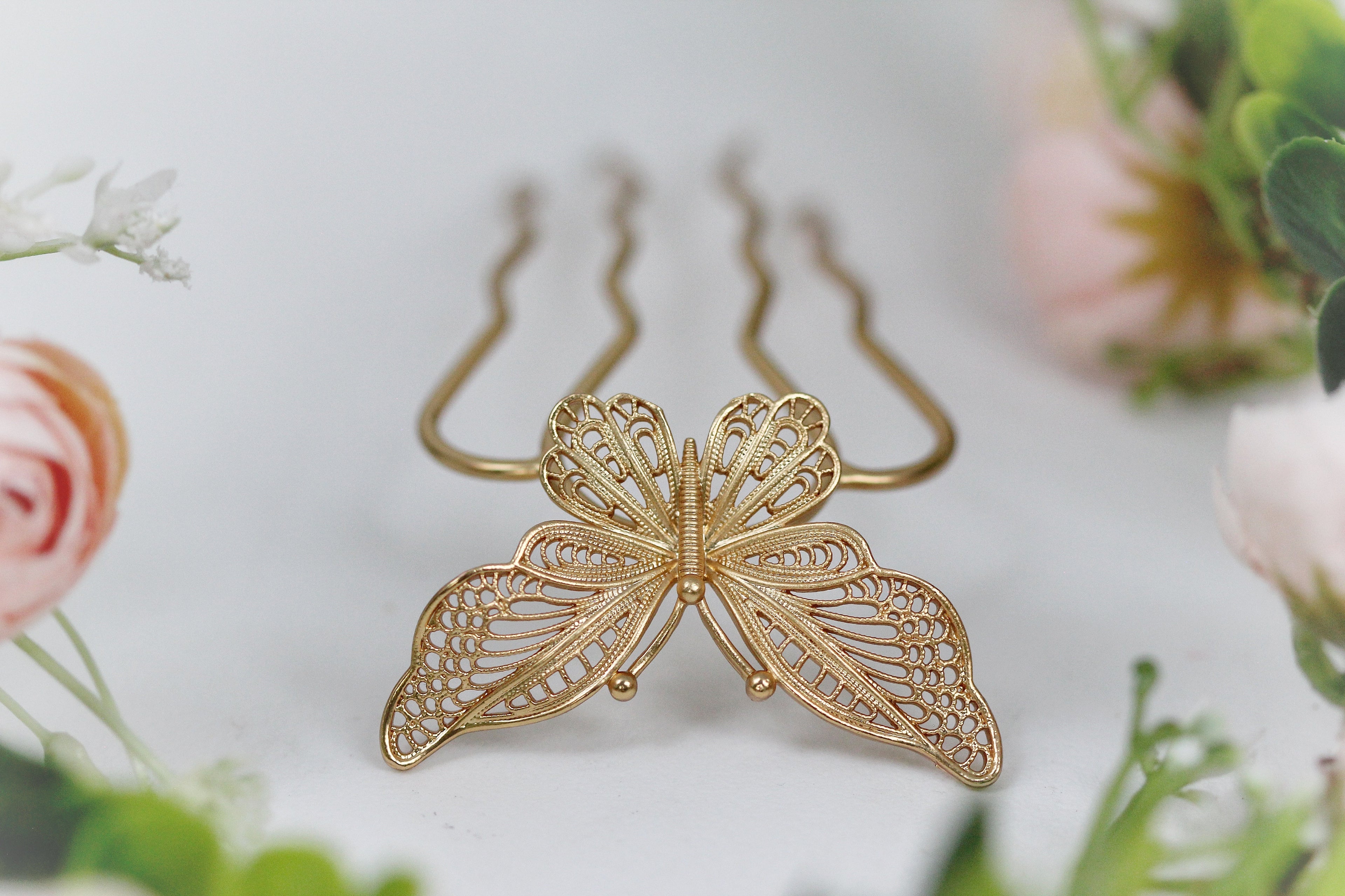Filigree Butterfly Hair Prong