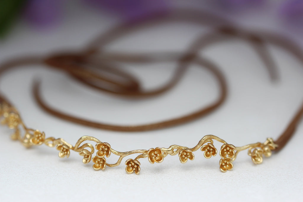 Short Cherry Blossoms Hair Chain