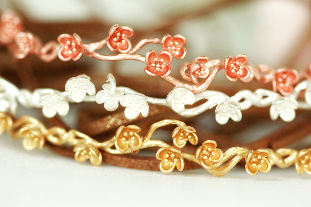 Short Cherry Blossoms Hair Chain