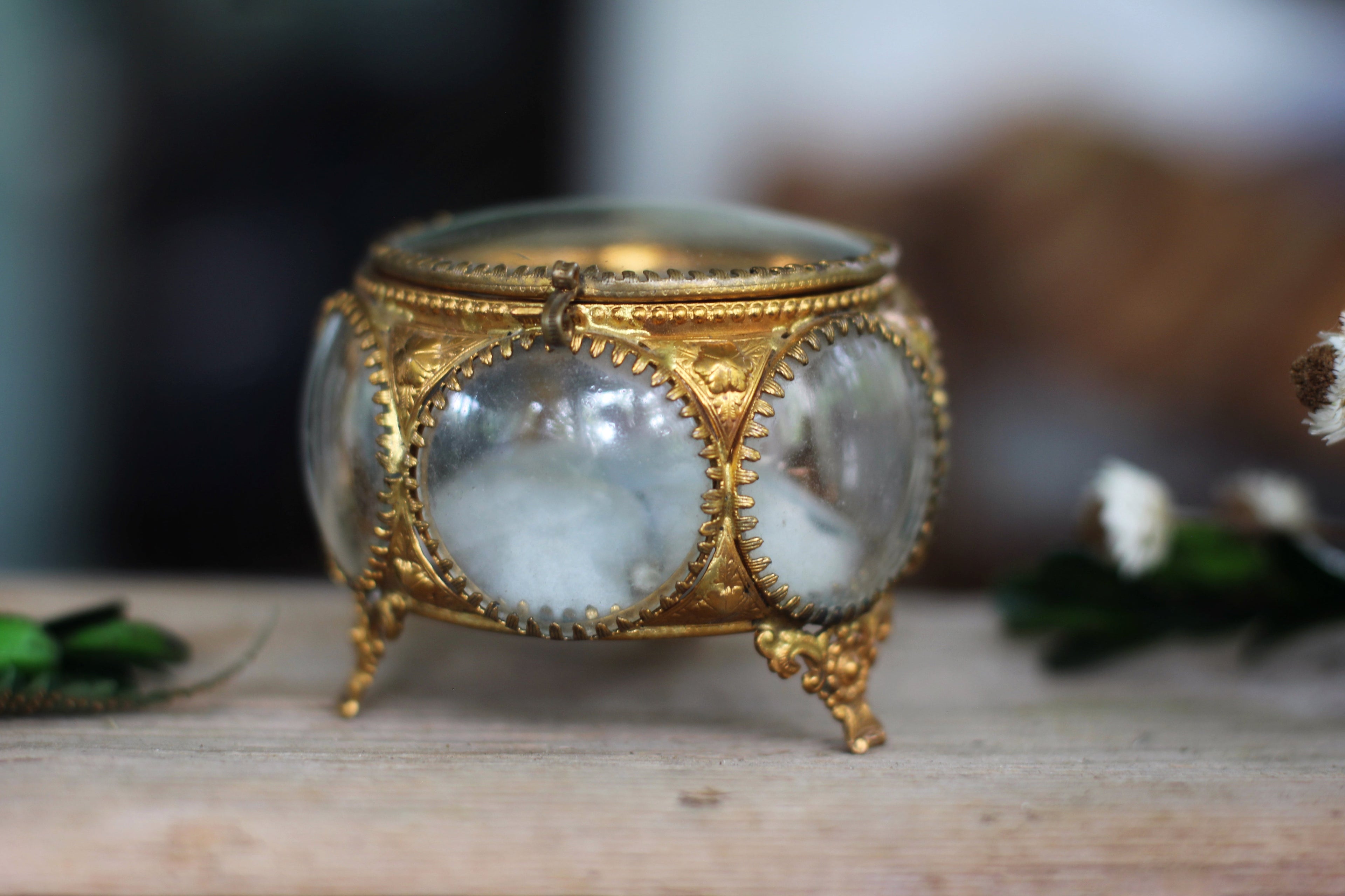 Antique Rare French Victorian Light Blue Jewelry Box