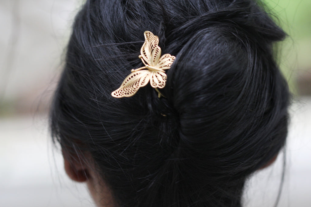 Filigree Butterfly Hair Prong