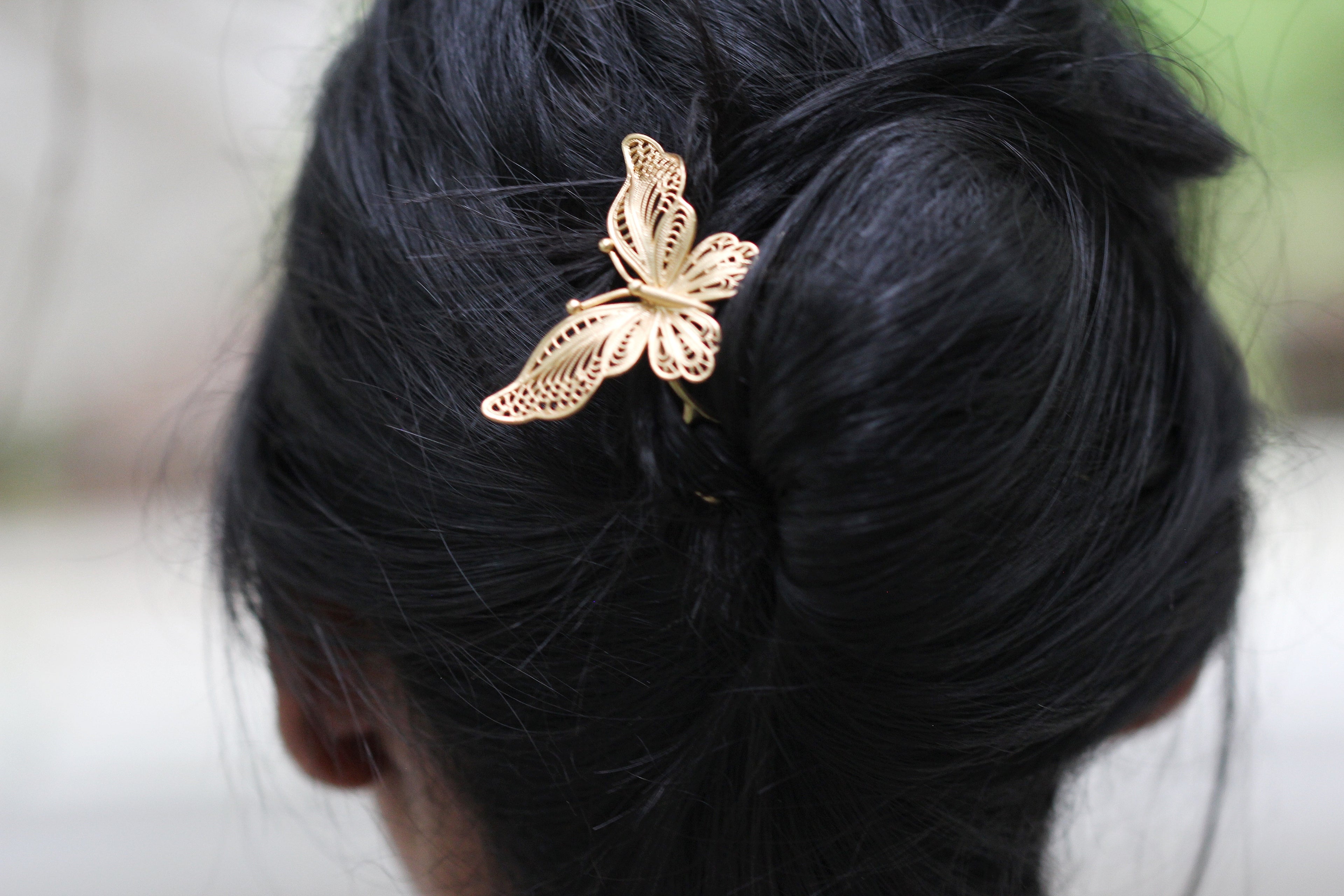 Filigree Butterfly Hair Prong