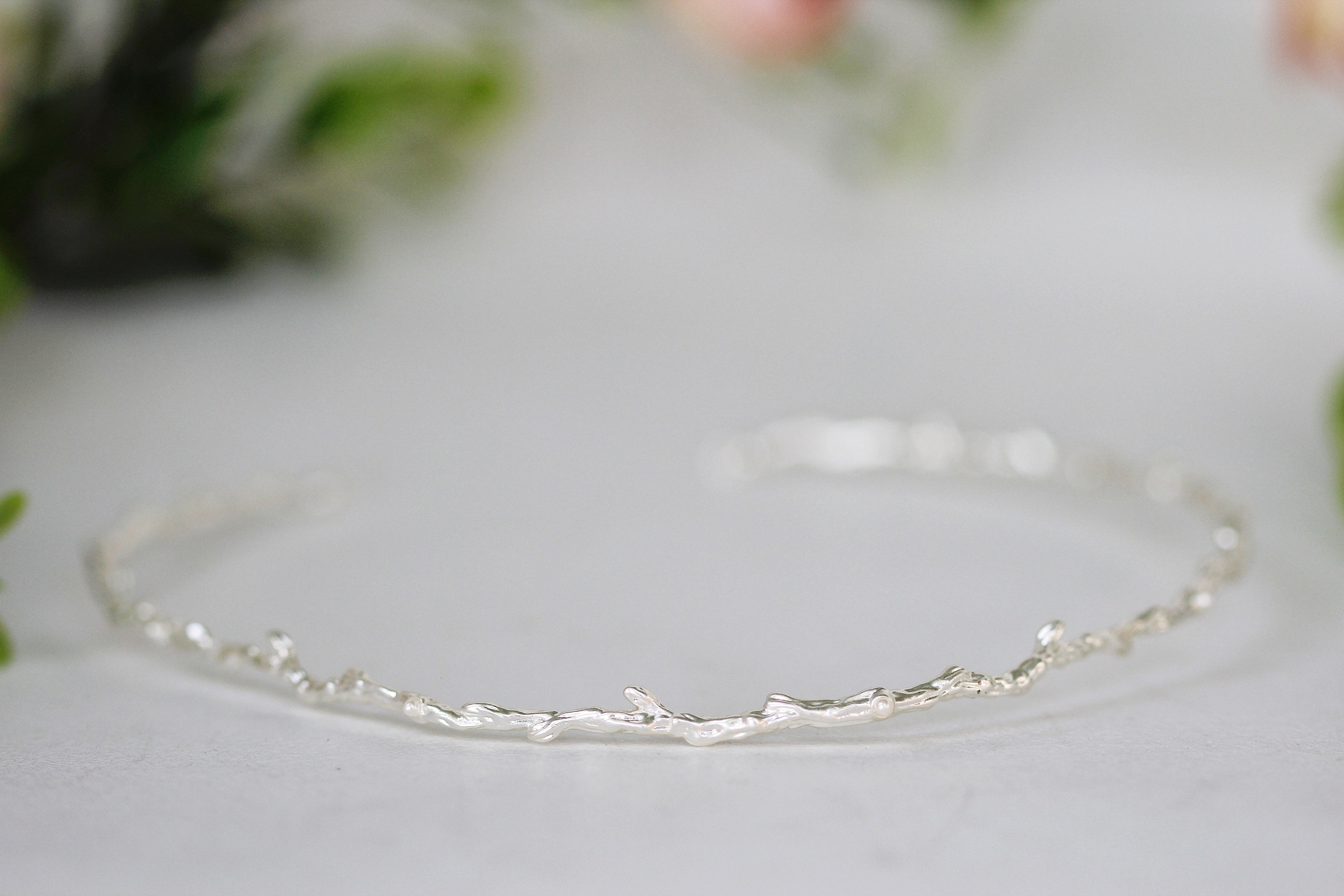 Rustic Branch with Seed Pearls Choker