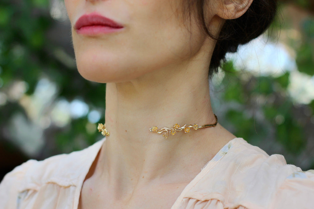 Cherry Blossom/Sakura Branch Floral Choker