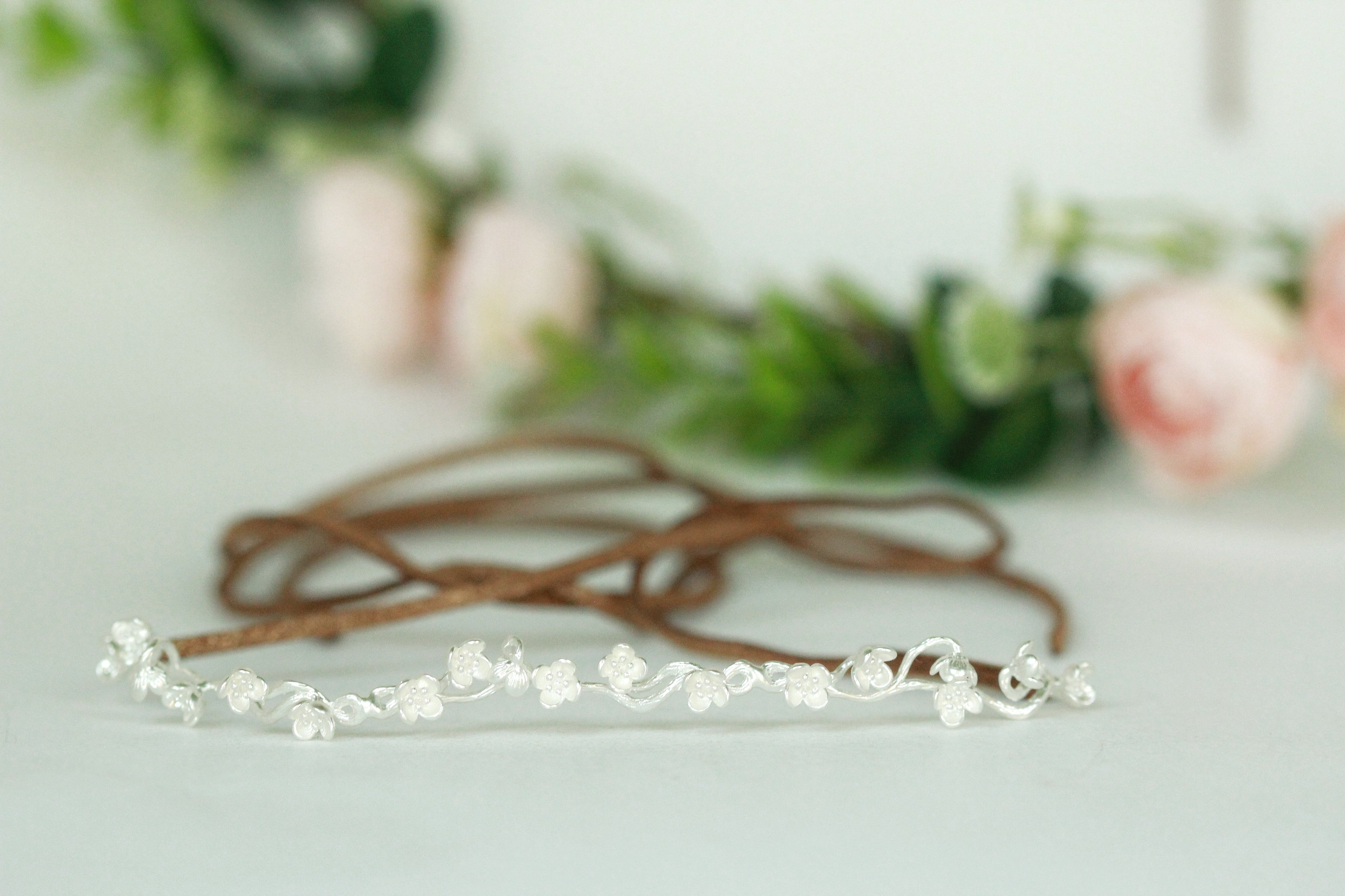 Short Cherry Blossoms Hair Chain