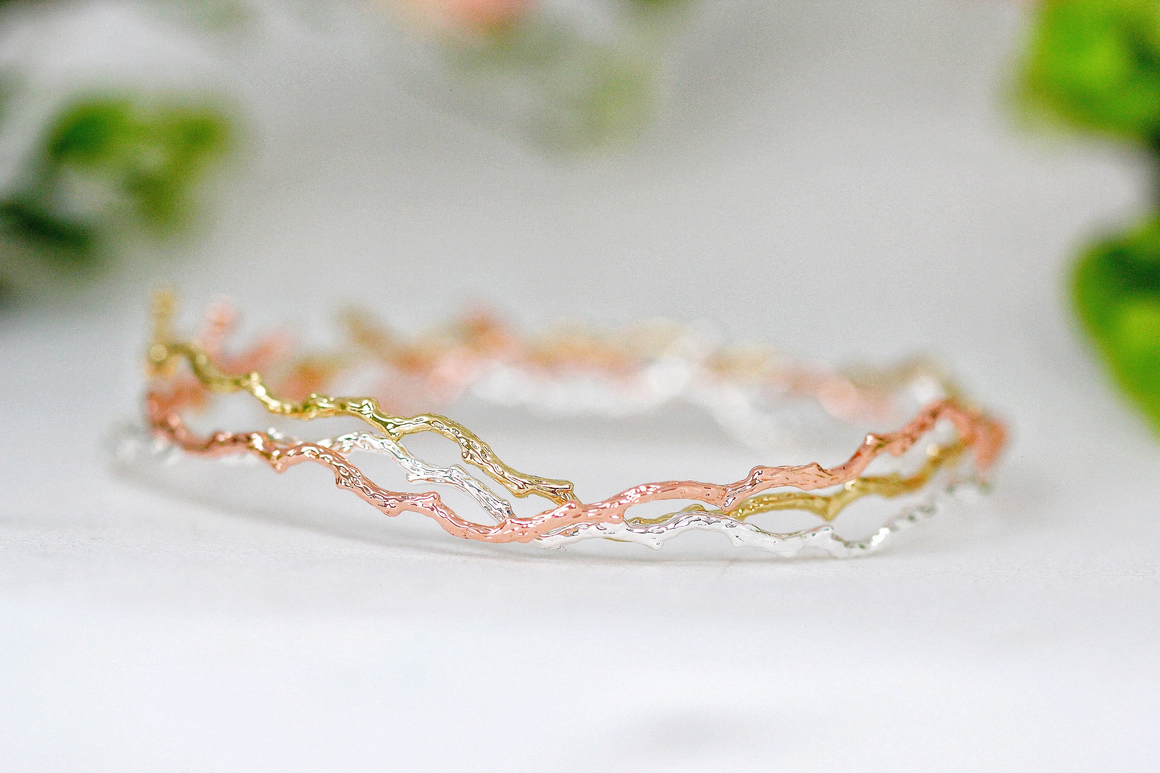 Rustic Branch with Crystals Choker