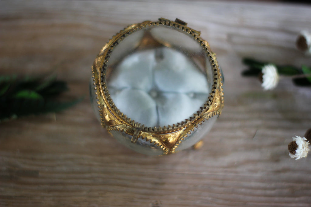 Antique Rare French Victorian Light Blue Jewelry Box