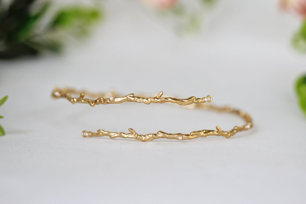 Rustic Branch with Seed Pearls Armband