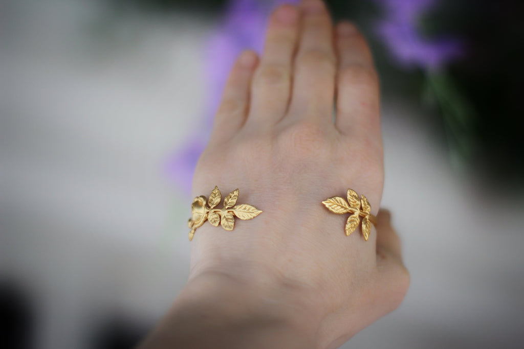 Rose & Leaves Palm Bracelet