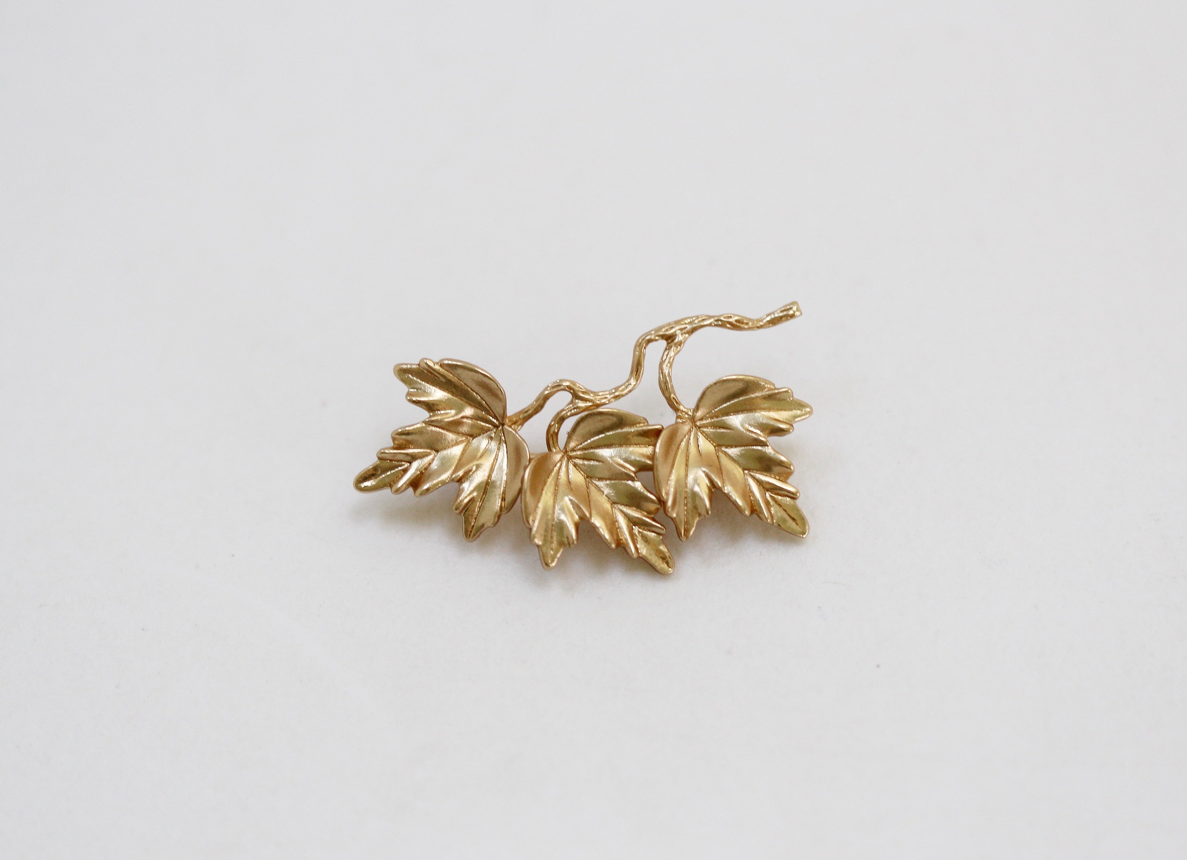 Triple Maple Leaves Brooch
