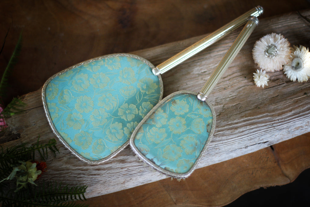 Antique Turquoise Floral Vanity Set