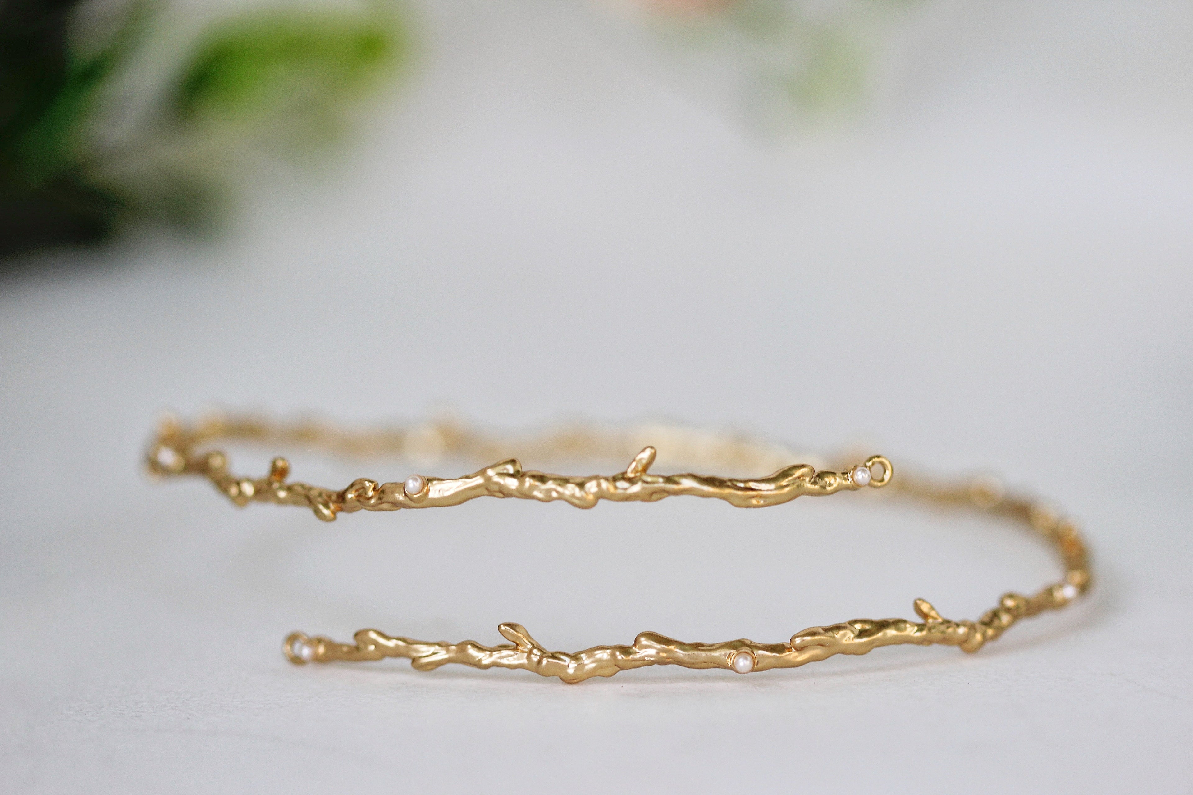 Rustic Branch with Seed Pearls Armband