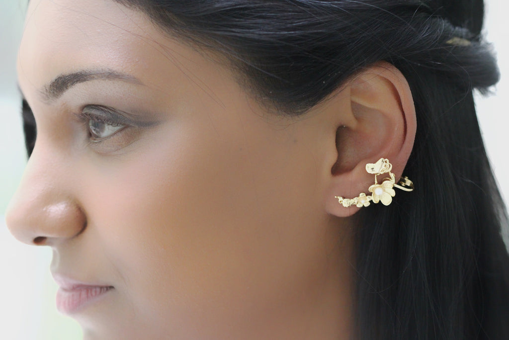 The Butterfly and the Ladybug Ear Cuff