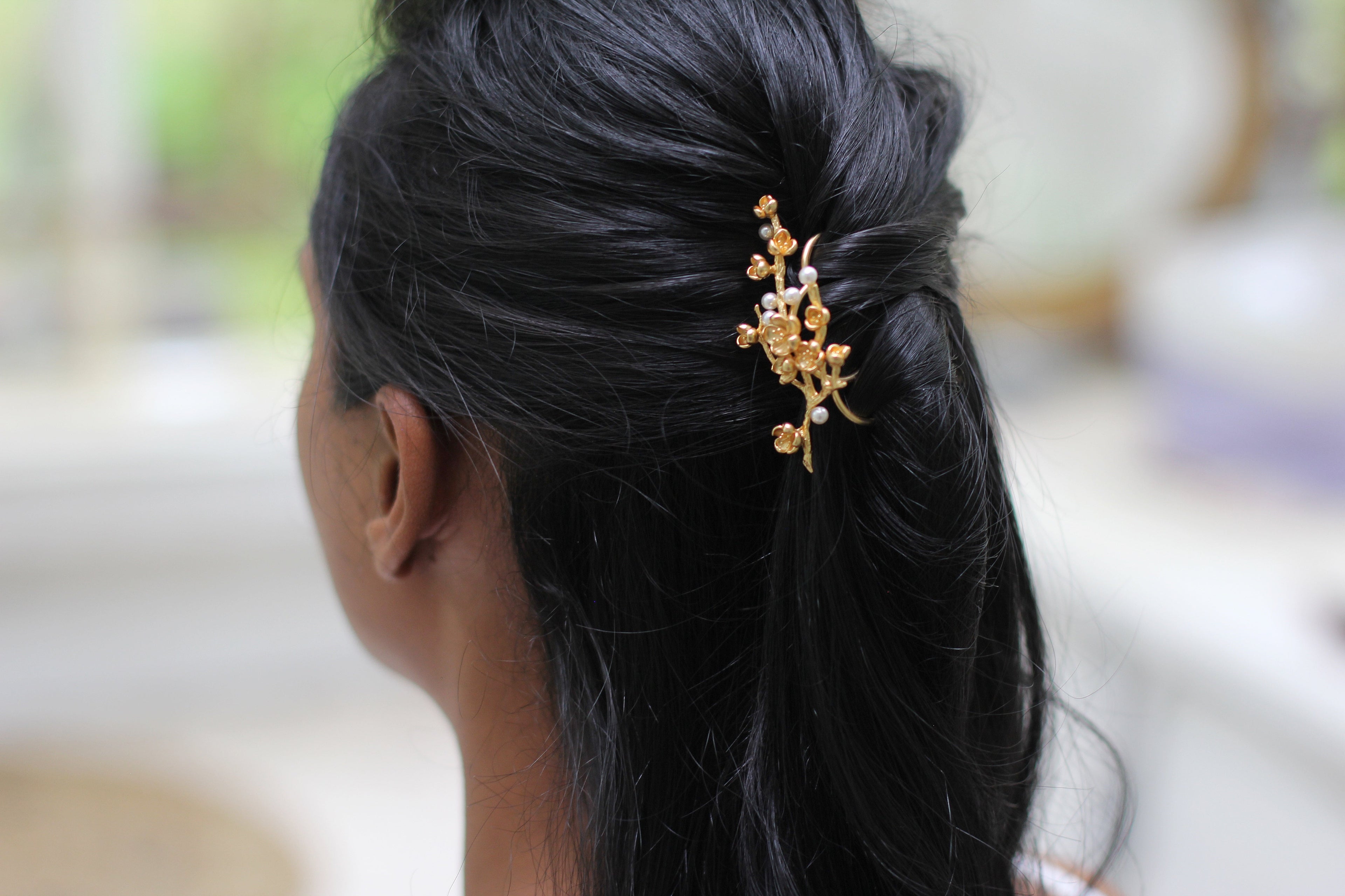 Sakura Field Floral Cherry Blossoms Hair Pin