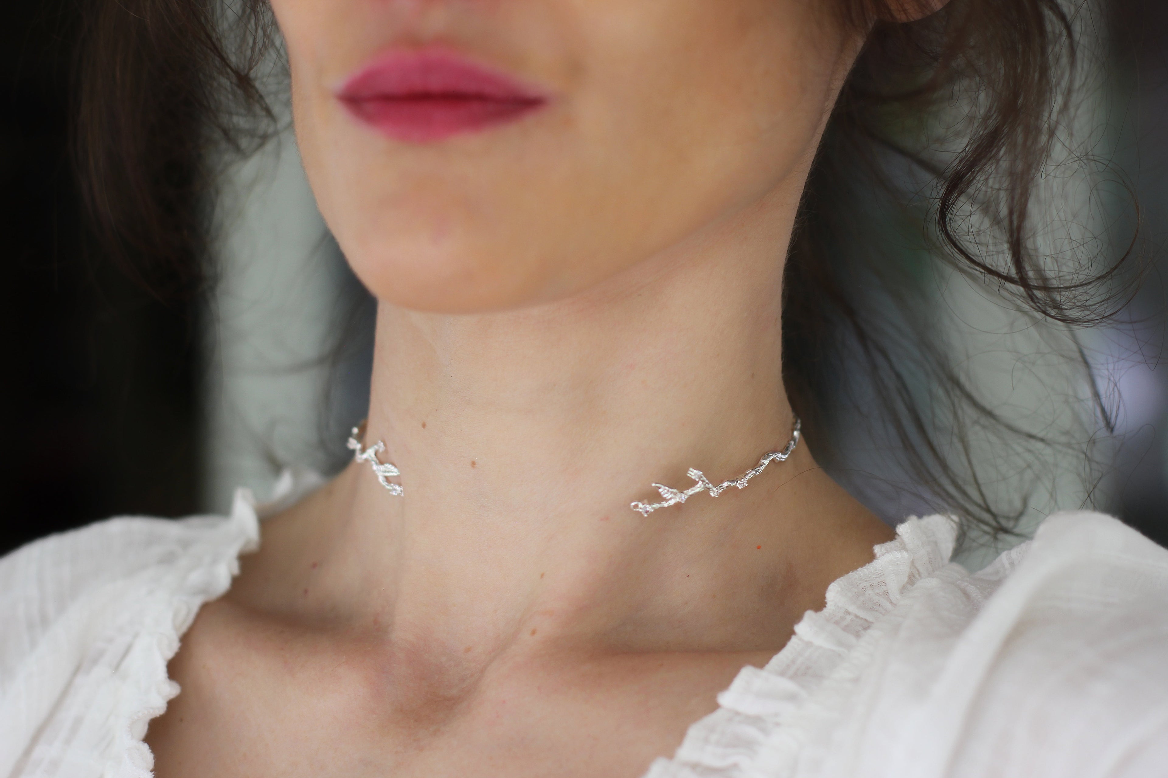 Rustic Branch with Crystals Choker