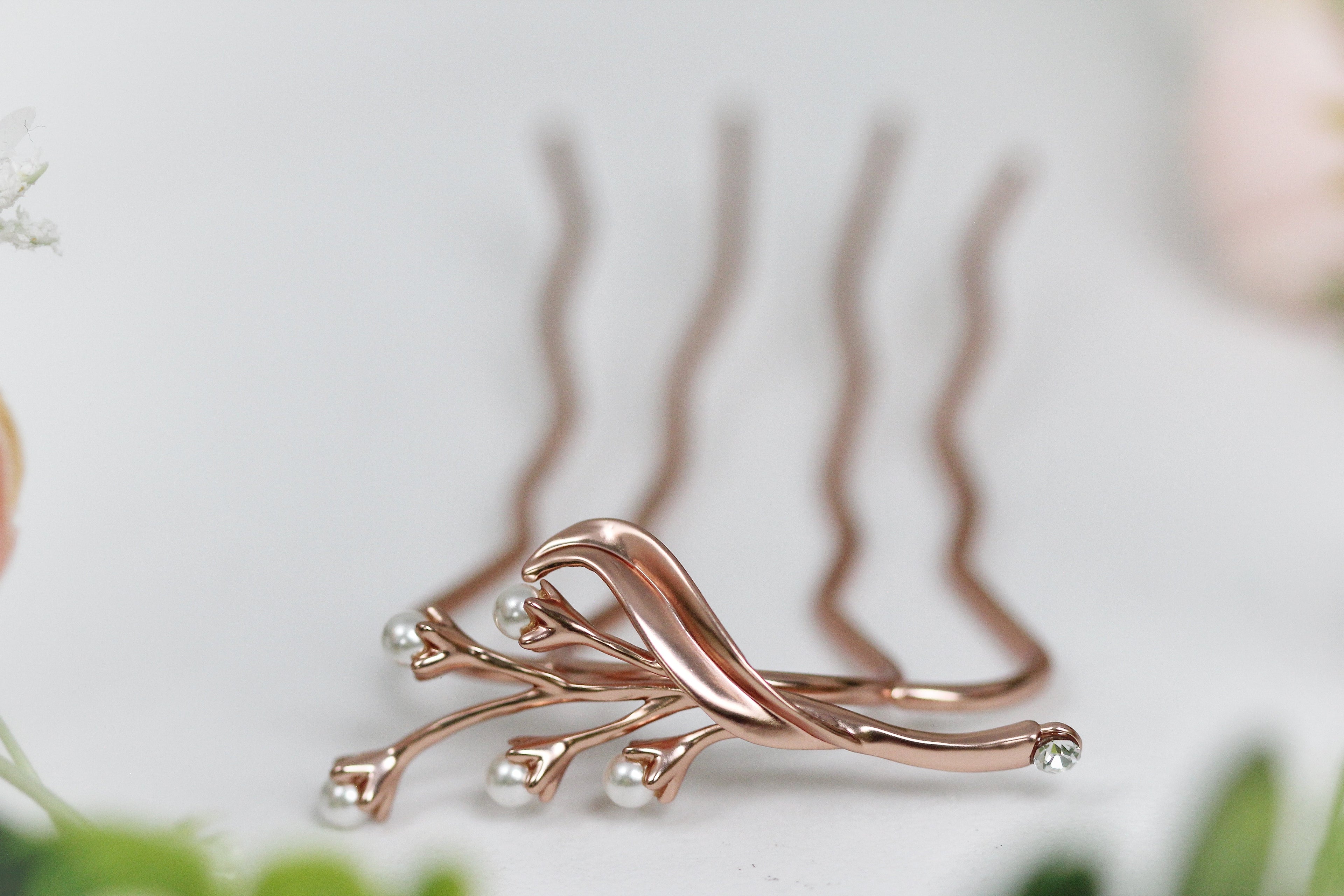 Pearls Lily of the Valley Bouquet Floral Hair Prong