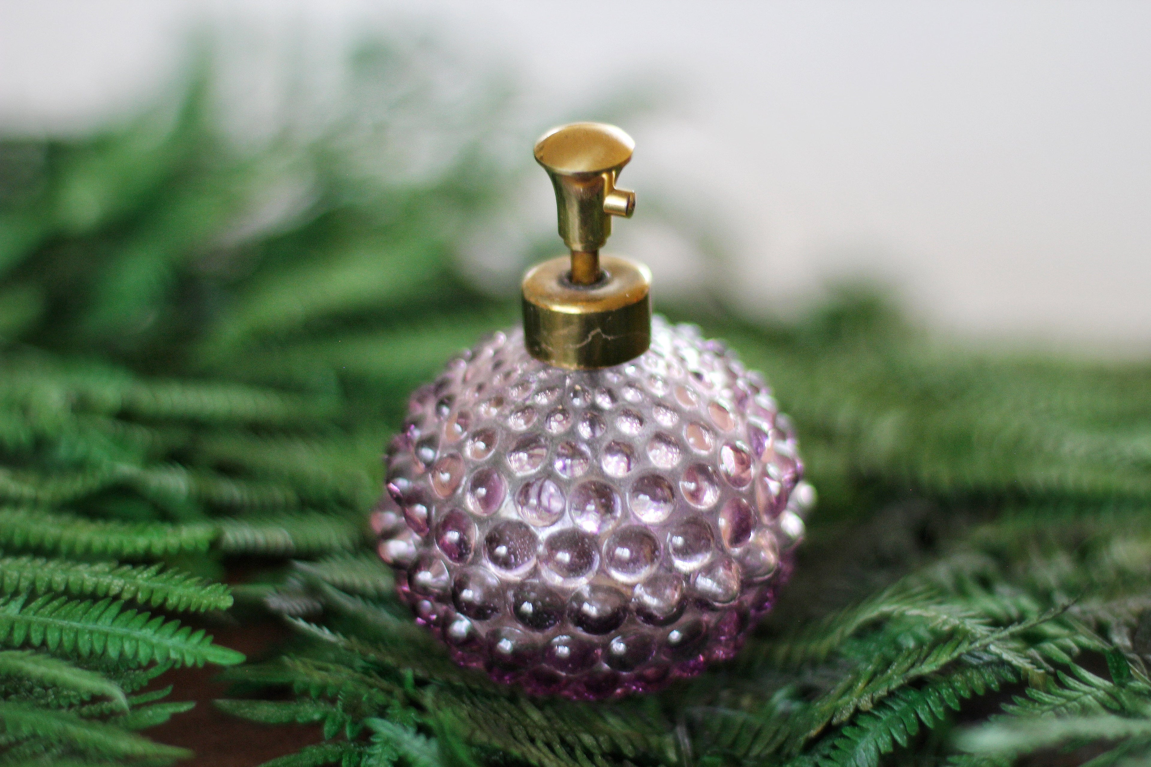 Antique Purple Hobnail Perfume Bottle