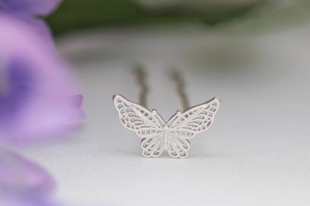 Baby Filigree Butterfly Hair Prong