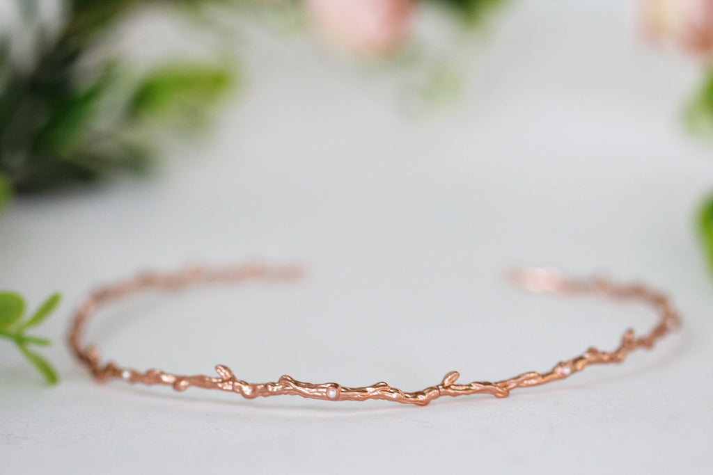 Rustic Branch with Seed Pearls Choker