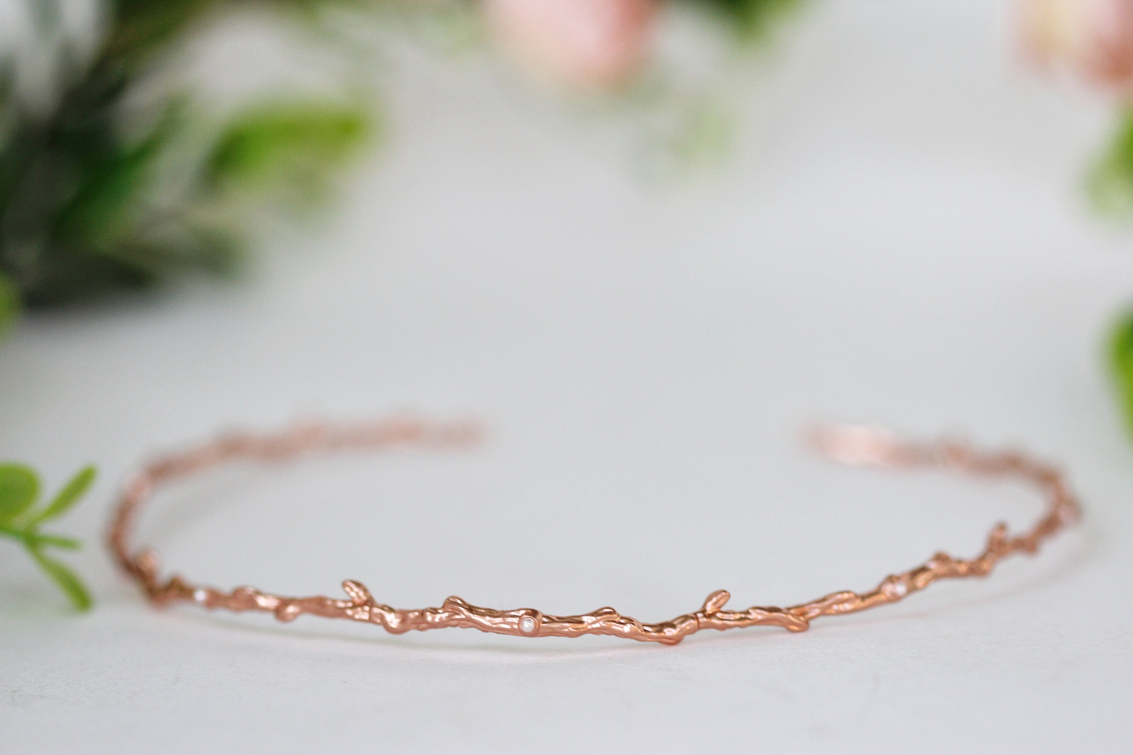 Rustic Branch with Seed Pearls Choker