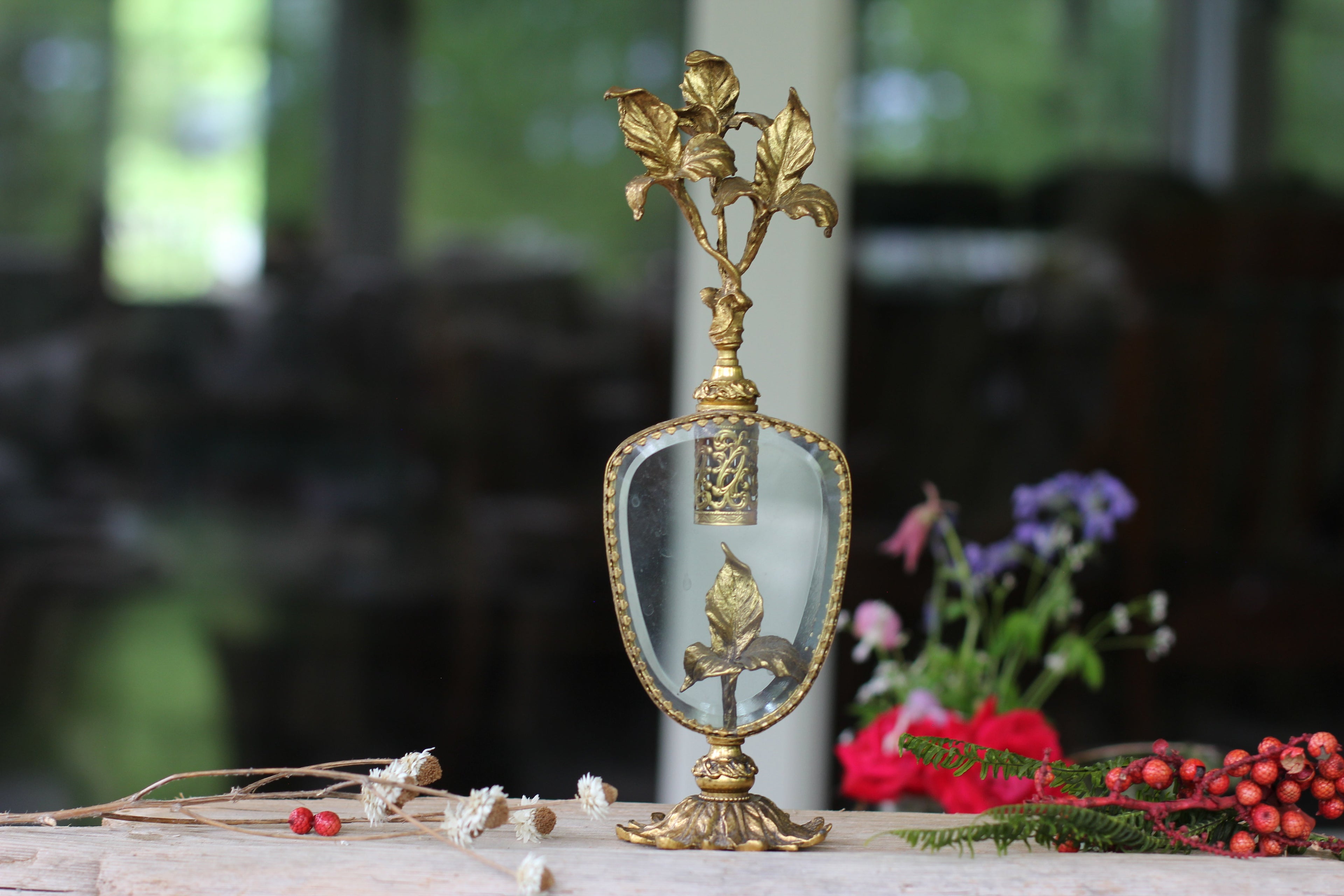 Antique Rare Iris Perfume Bottle