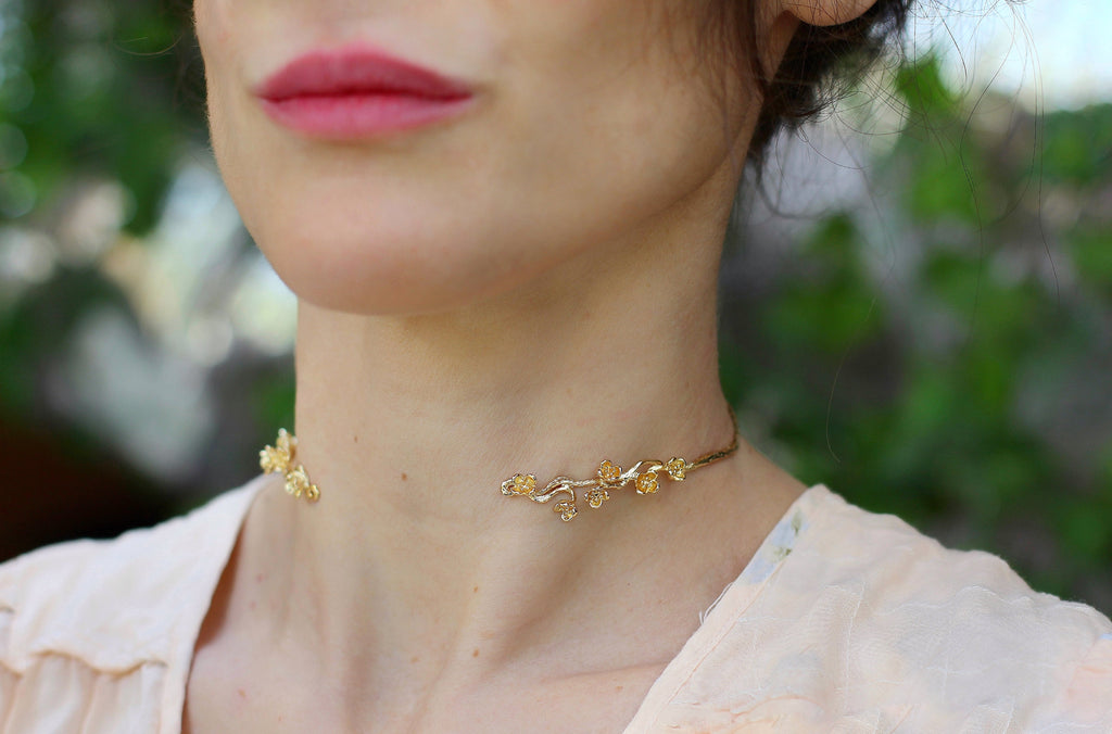 Cherry Blossom/Sakura Branch Floral Choker