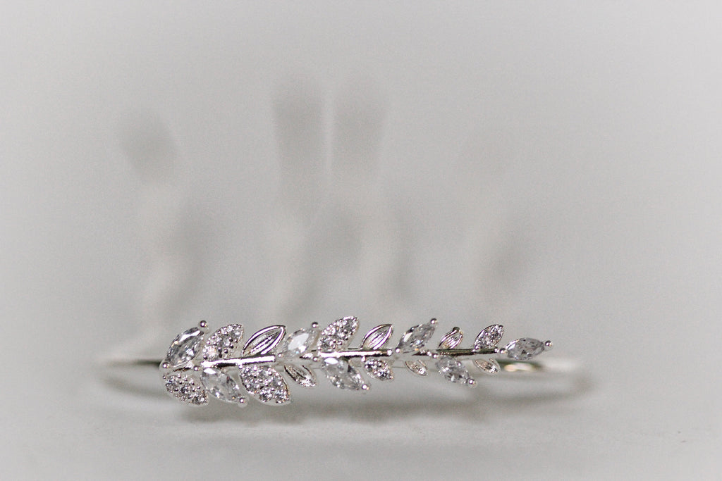 Crystal Leaves Hair Prong