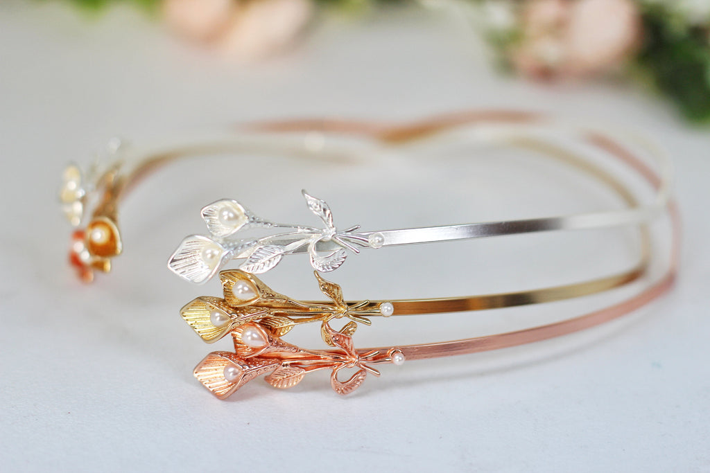 Calla Lilies Branch Goddess Crown