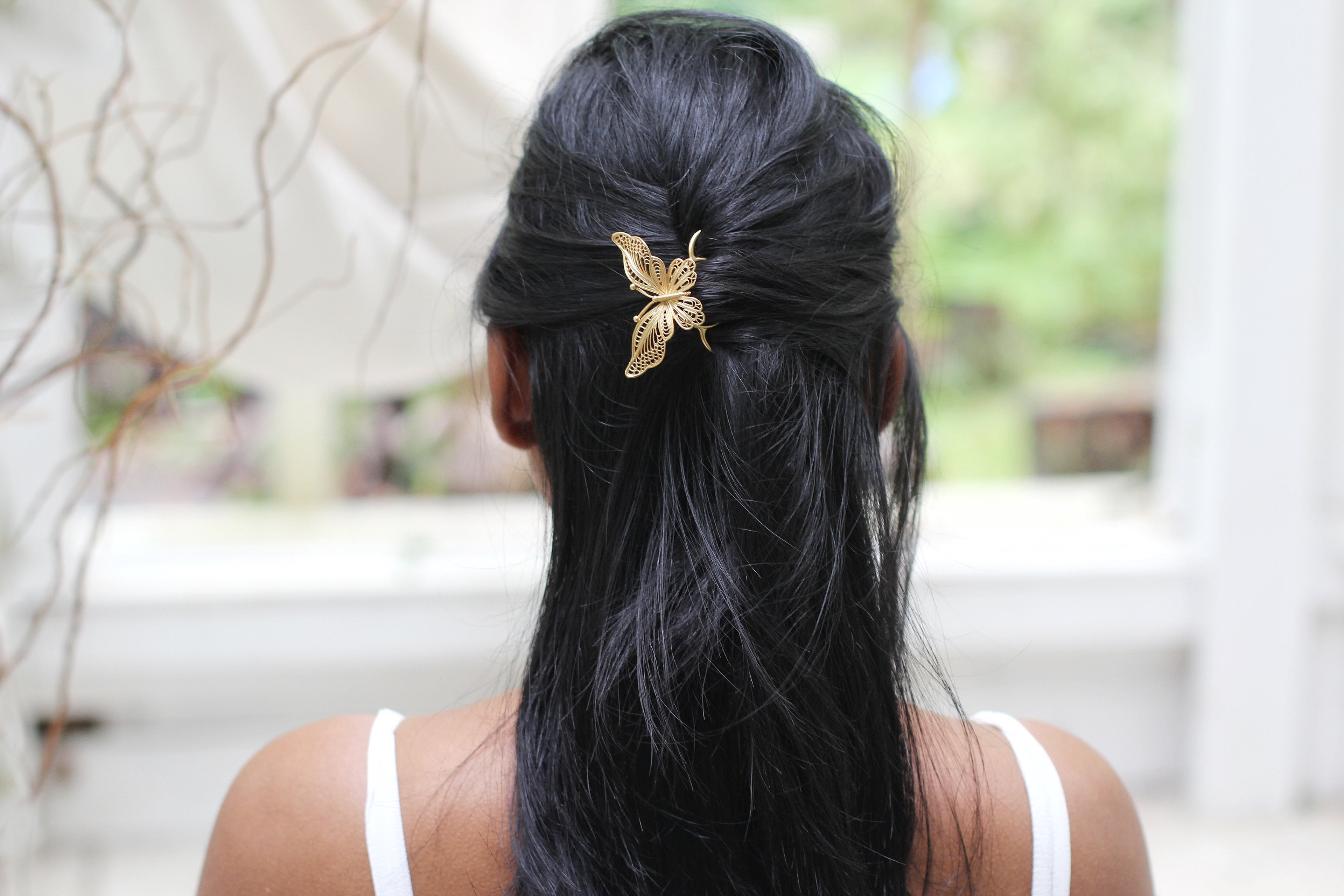 Filigree Butterfly Hair Prong