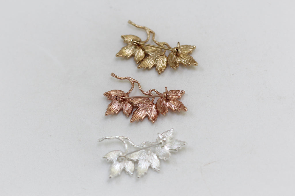 Triple Maple Leaves Brooch