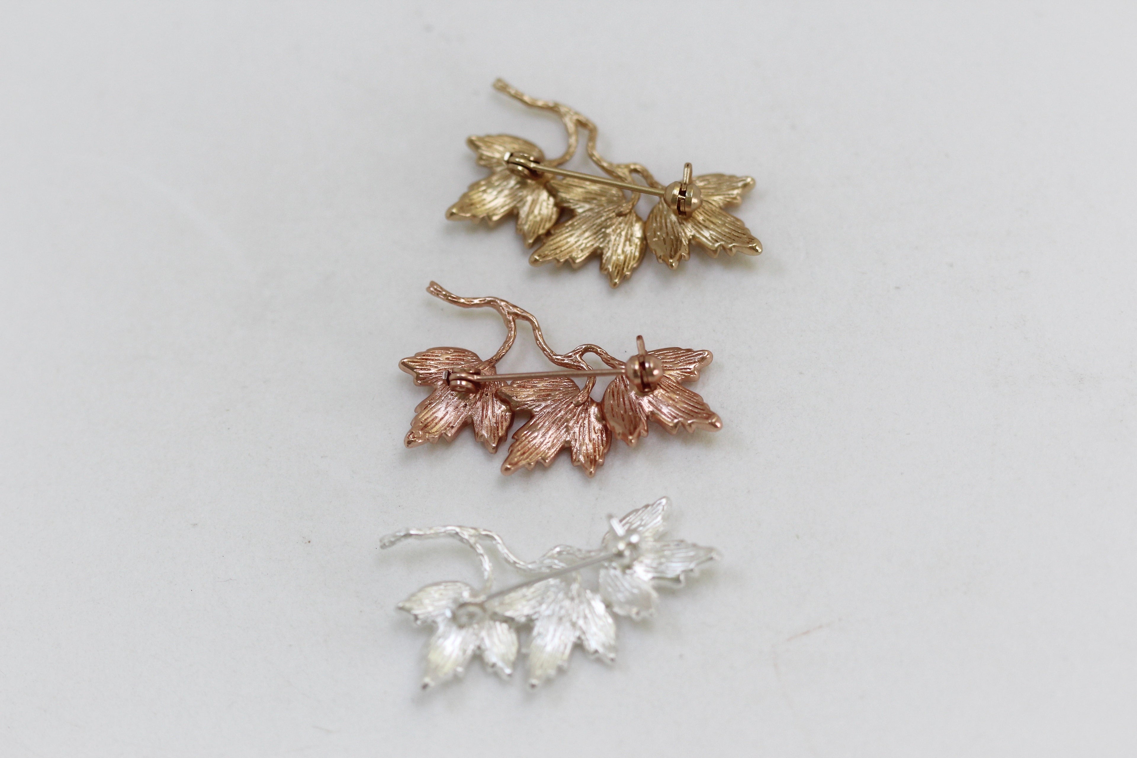 Triple Maple Leaves Brooch