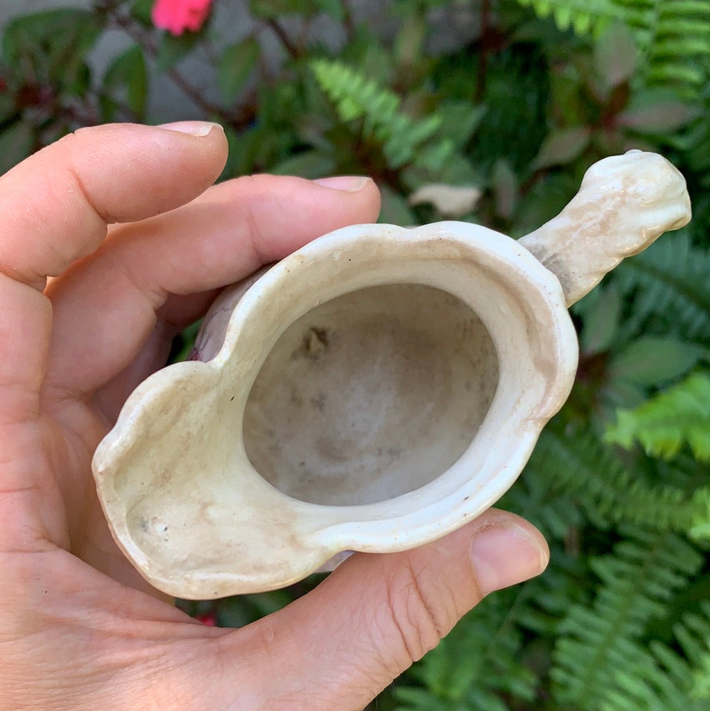 Antique Small Floral Rustic Porcelain Vase