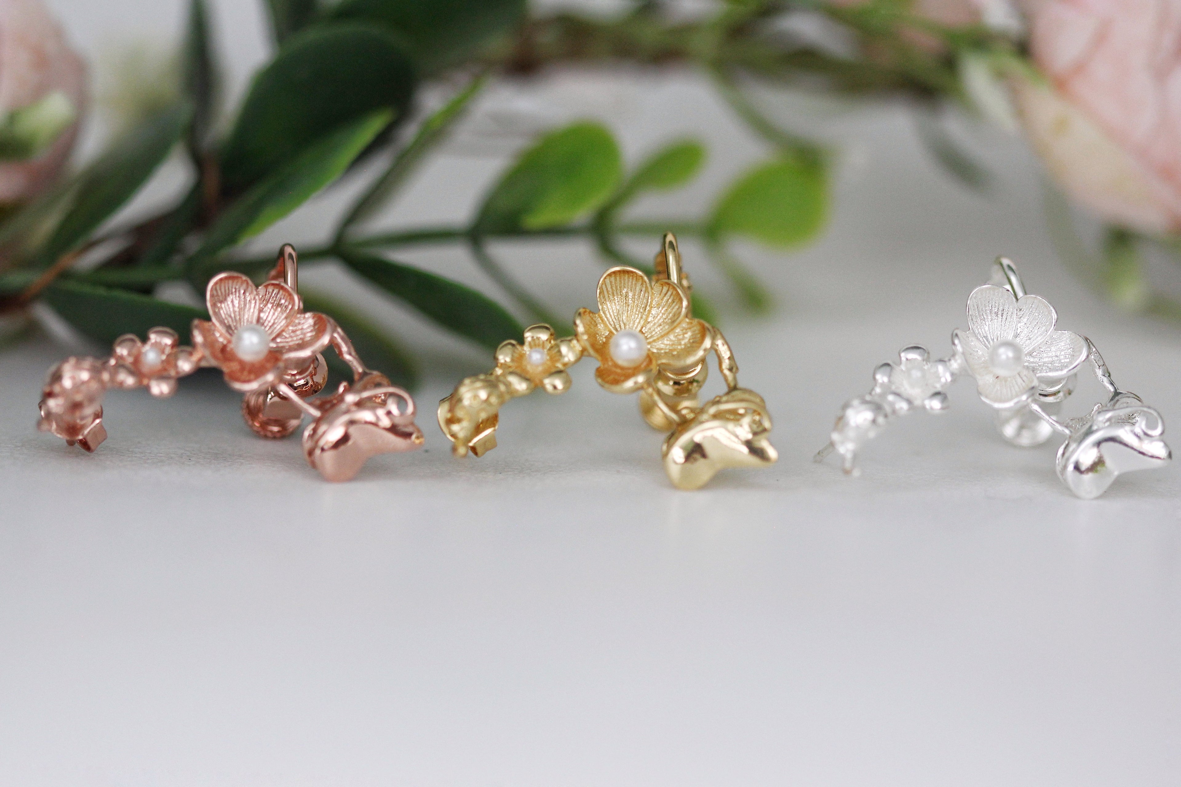 The Butterfly and the Ladybug Ear Cuff