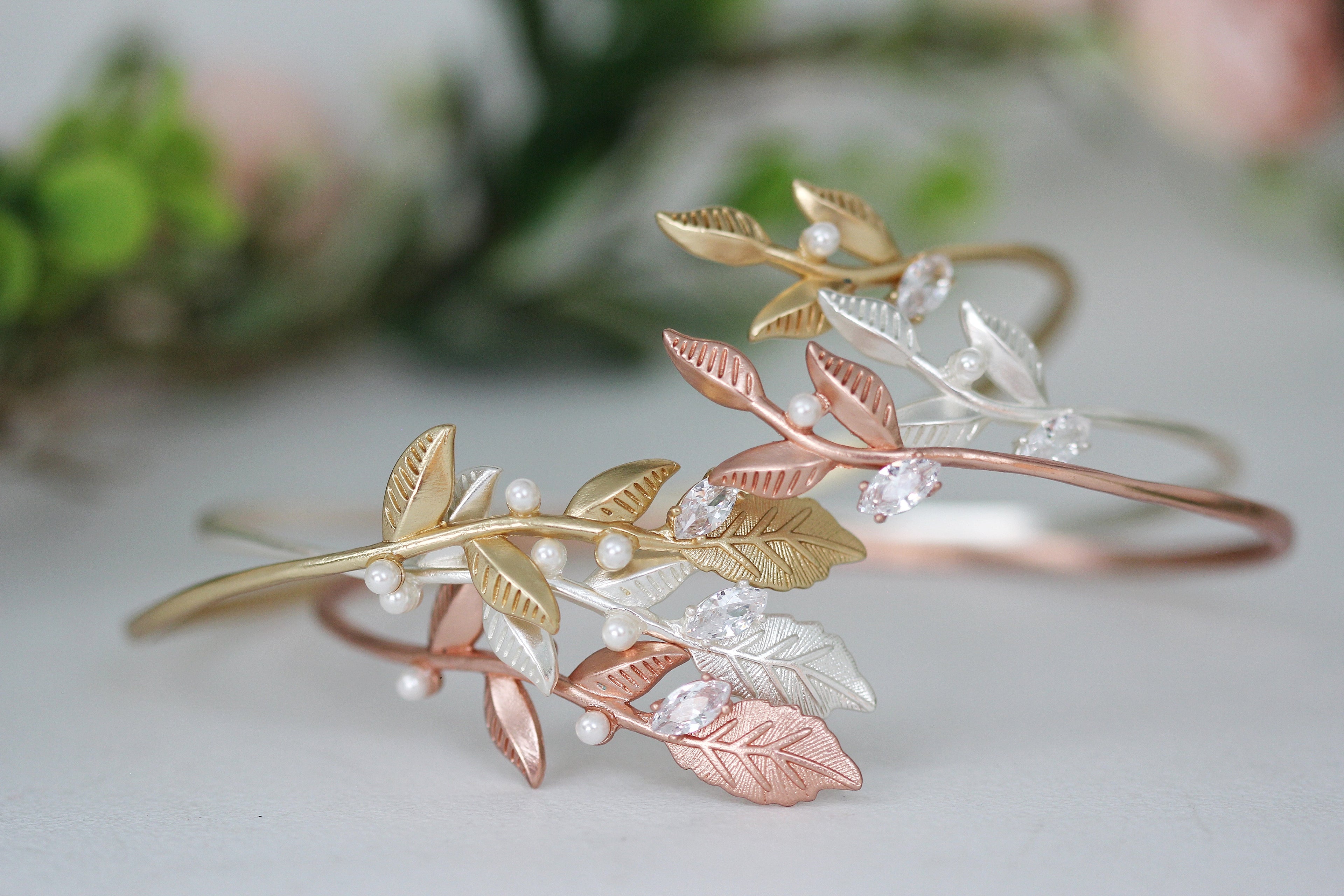 Twigs, Pearls & Crystals Armband