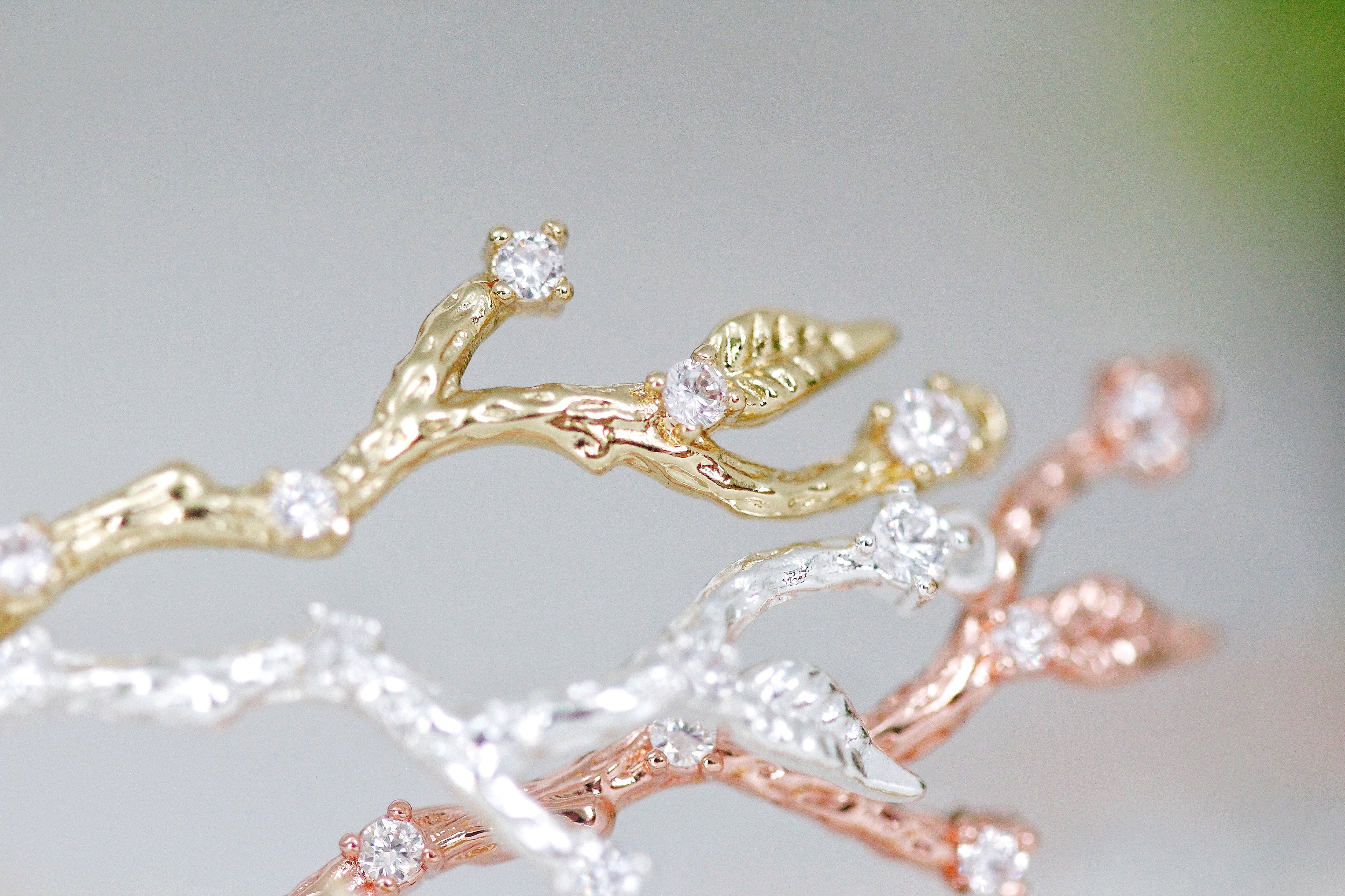 Rustic Branch with Crystals Armband
