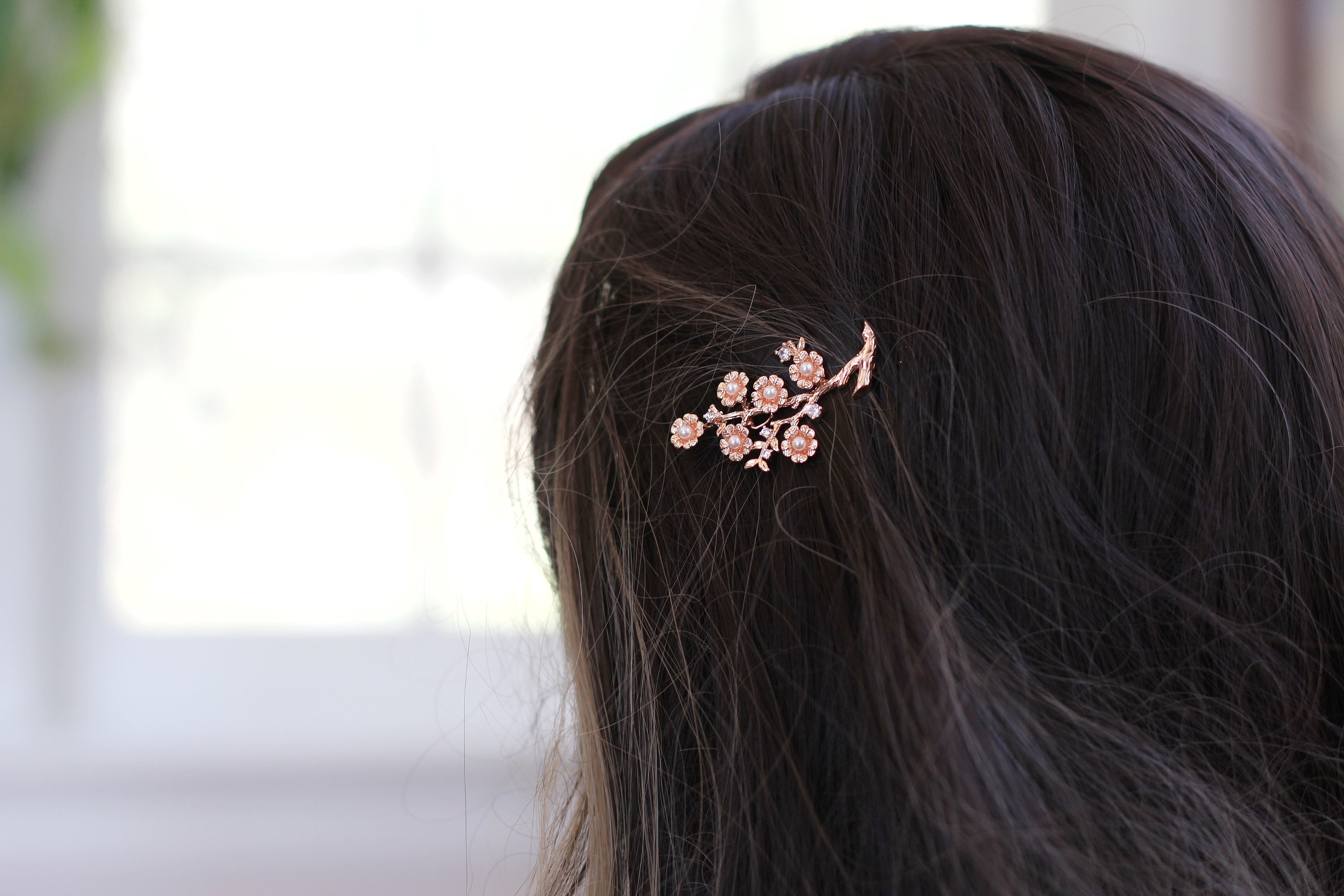 Flowers Valley Pearls & Crystals Barrette