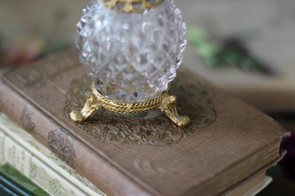Antique Rare Stylebuilt Rose Glass Perfume Bottle