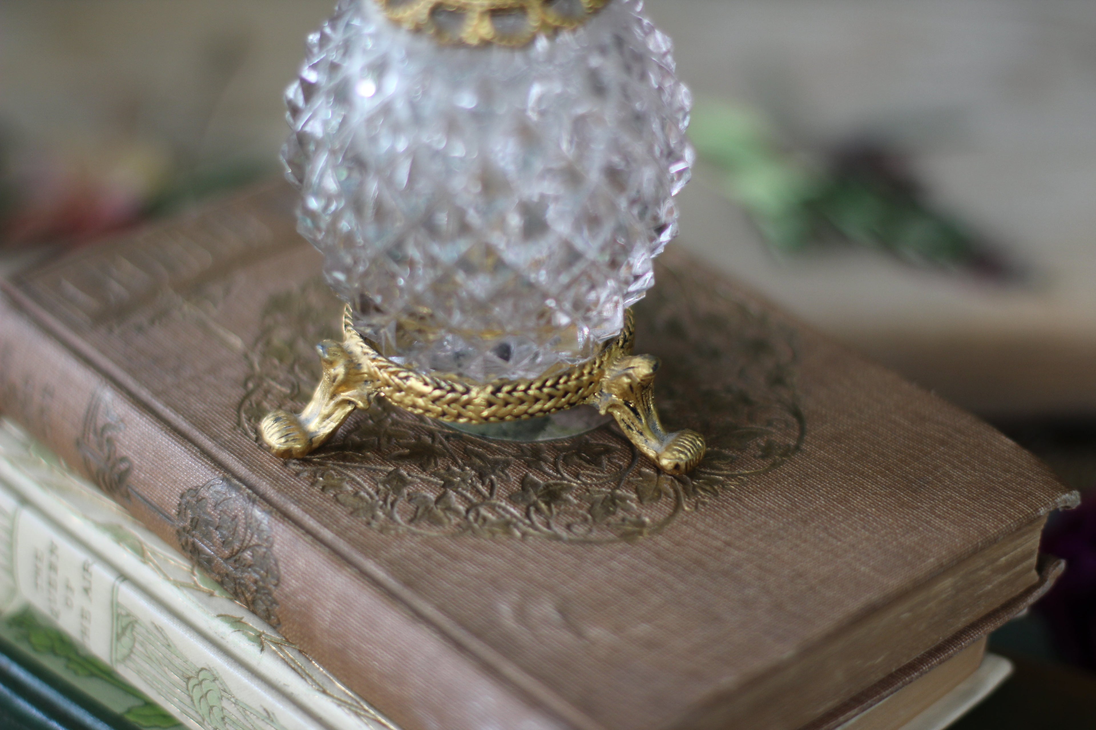 Antique Rare Stylebuilt Rose Glass Perfume Bottle