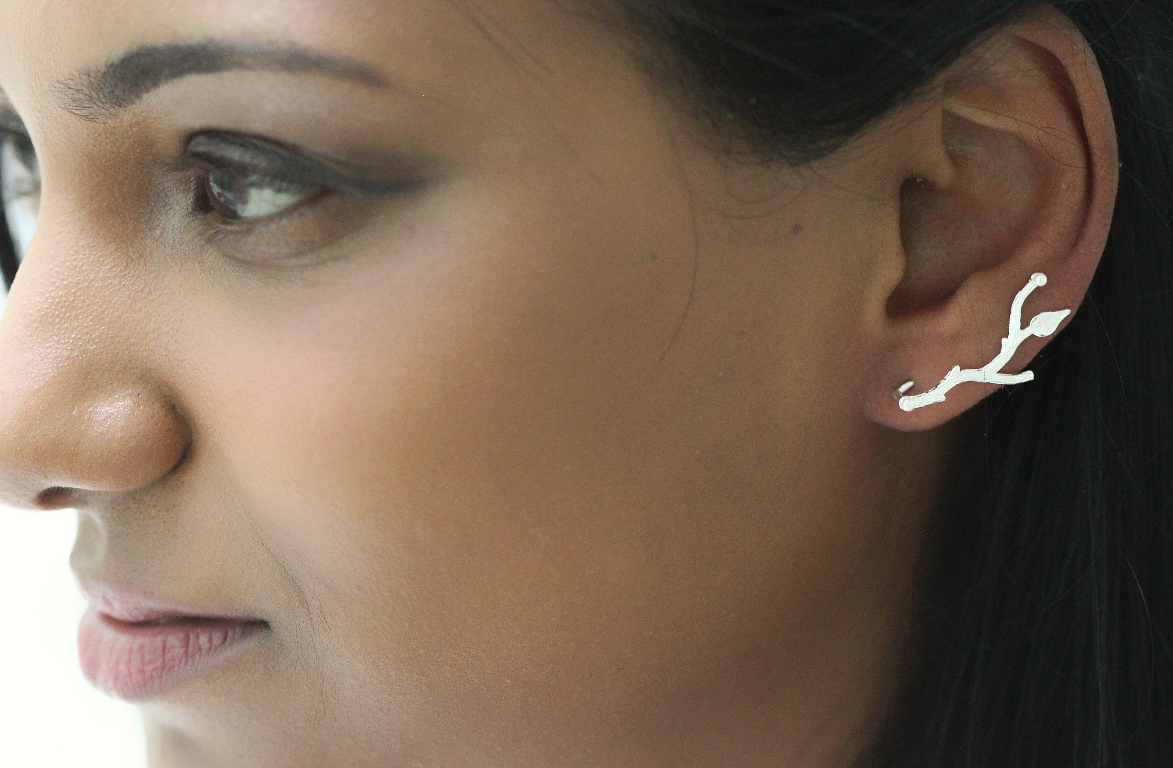 Rustic Branches with Pearls Ear Climbers / Earrings - Pair