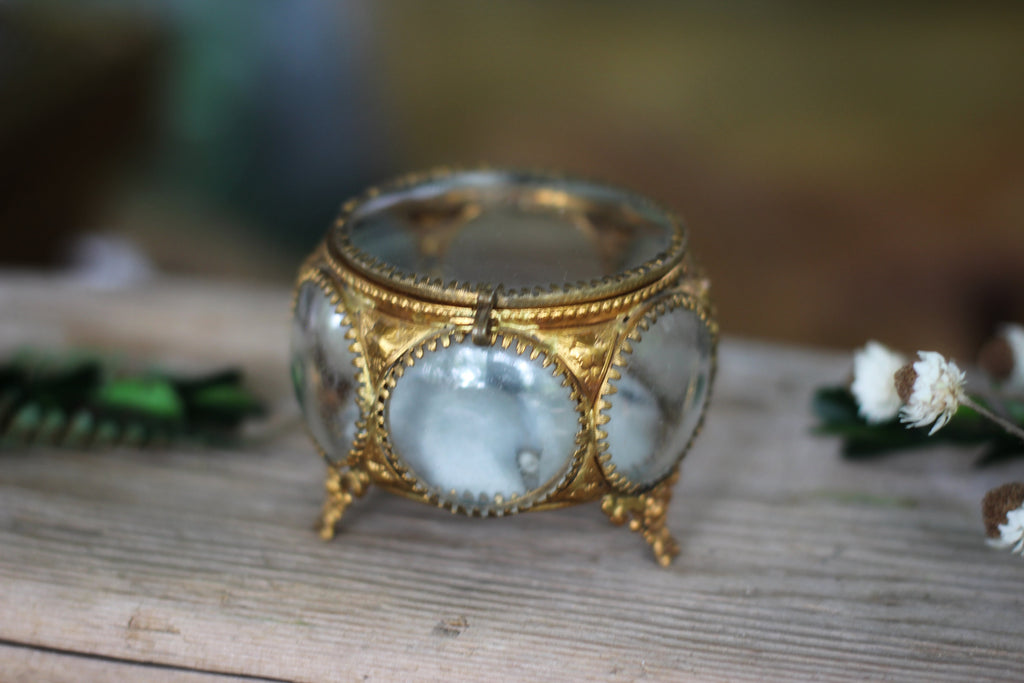 Antique Rare French Victorian Light Blue Jewelry Box