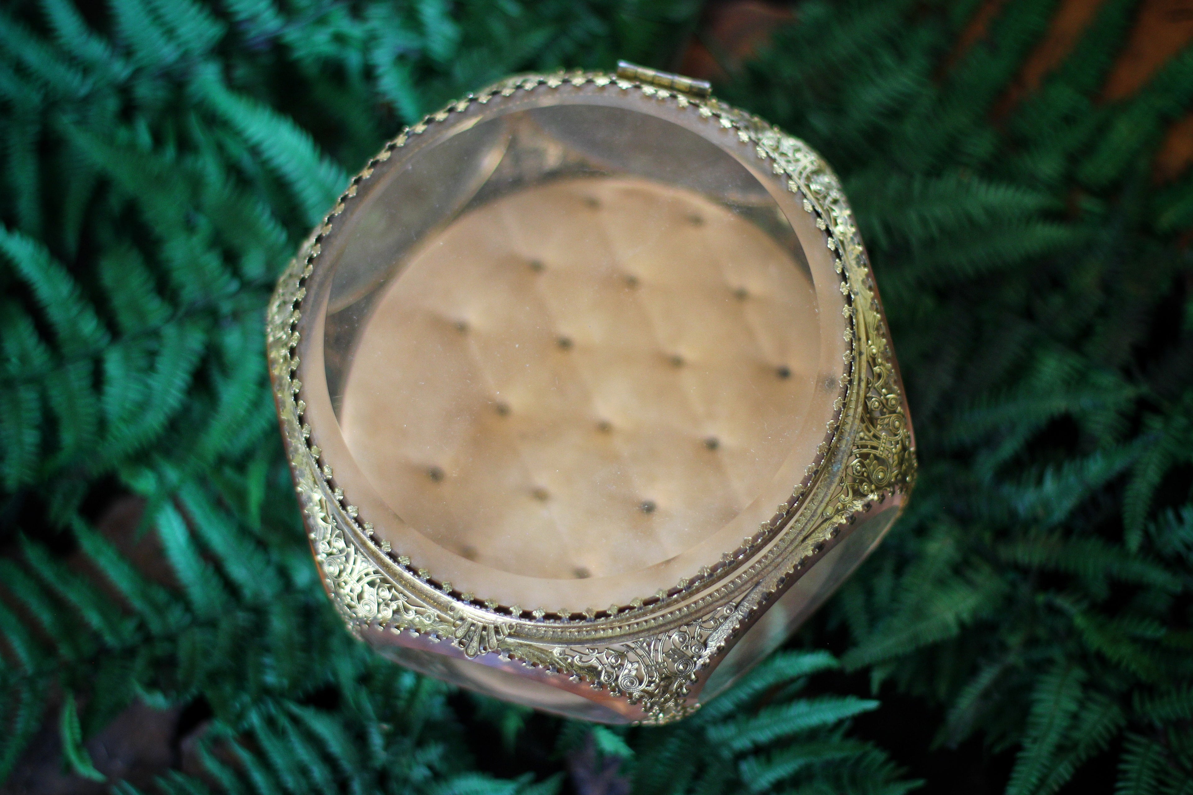 Vintage Bronze Filigree Jewelry Casket