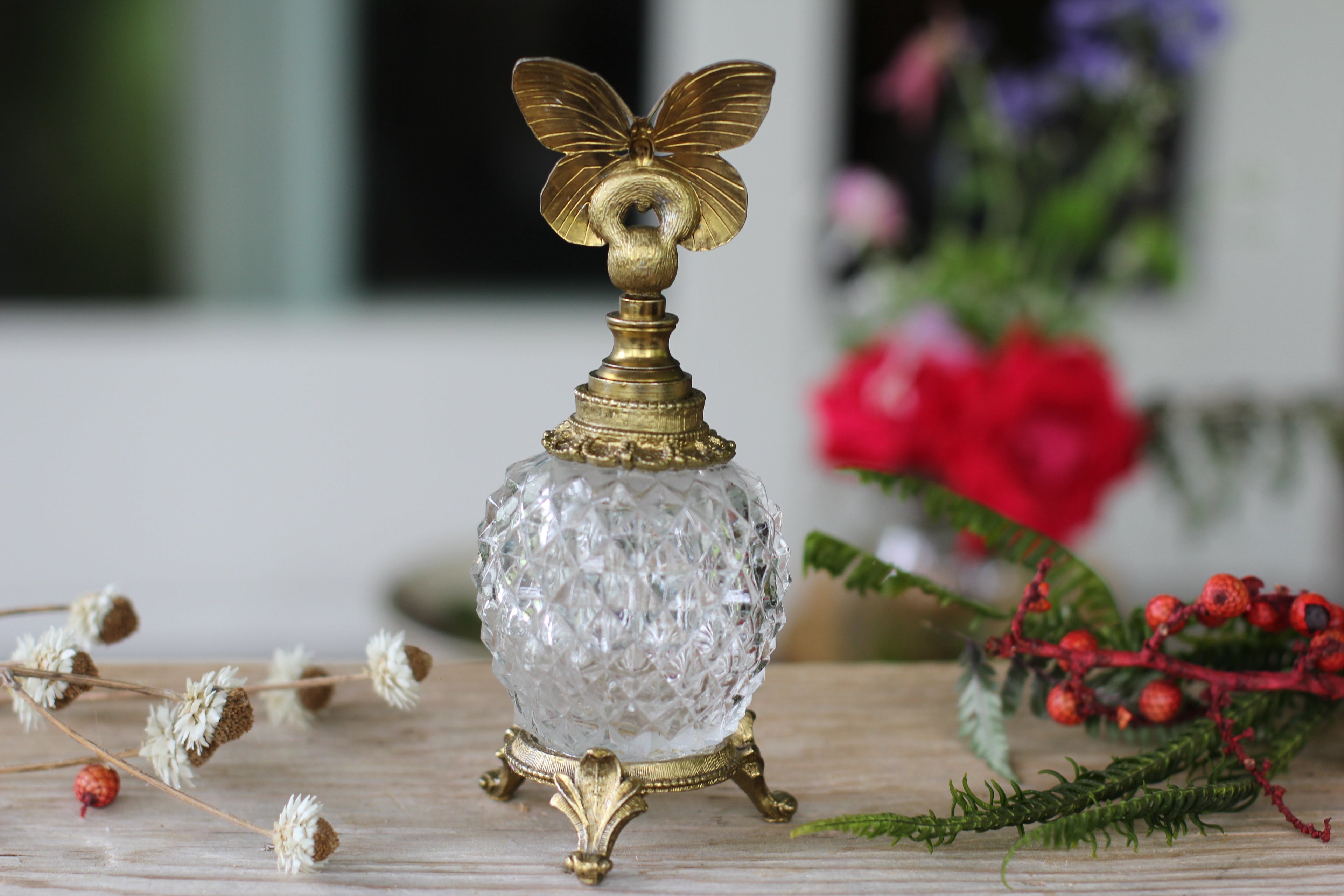 Antique Rare Matson Butterfly Perfume Bottle