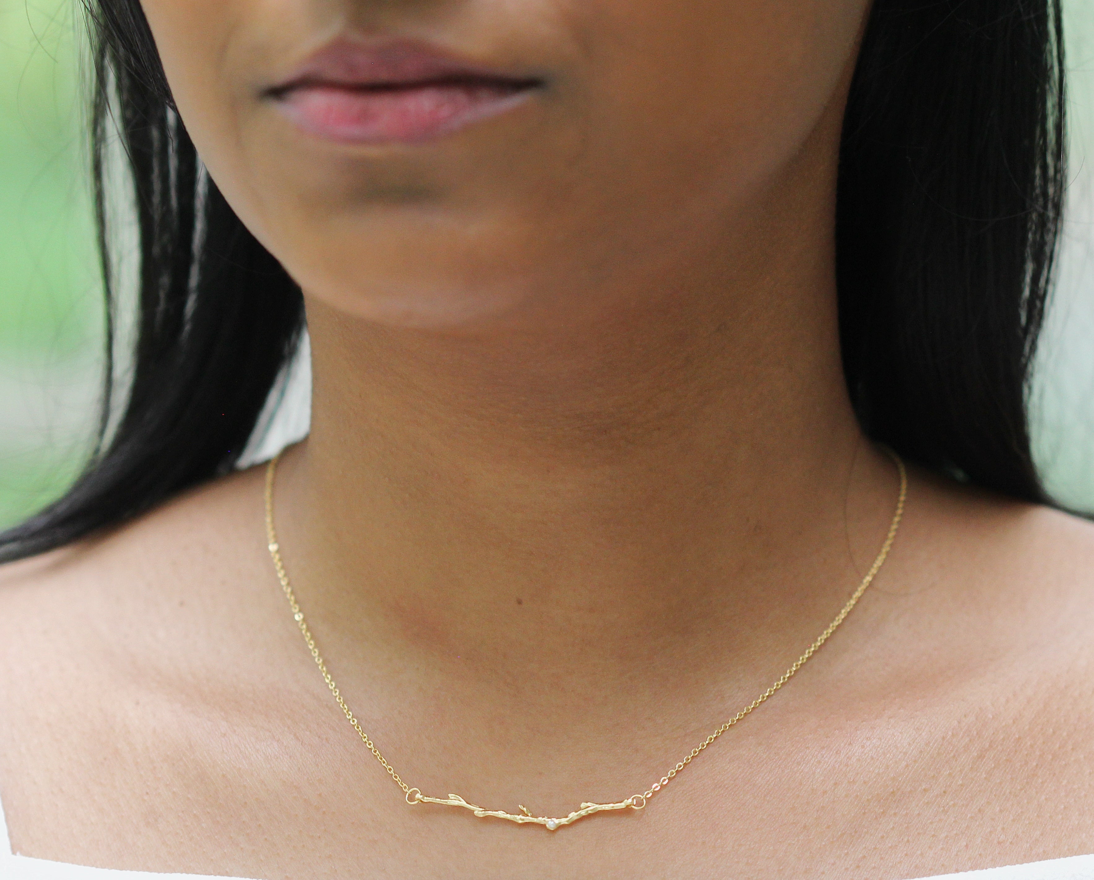 Rustic Branch with Pearls Necklace